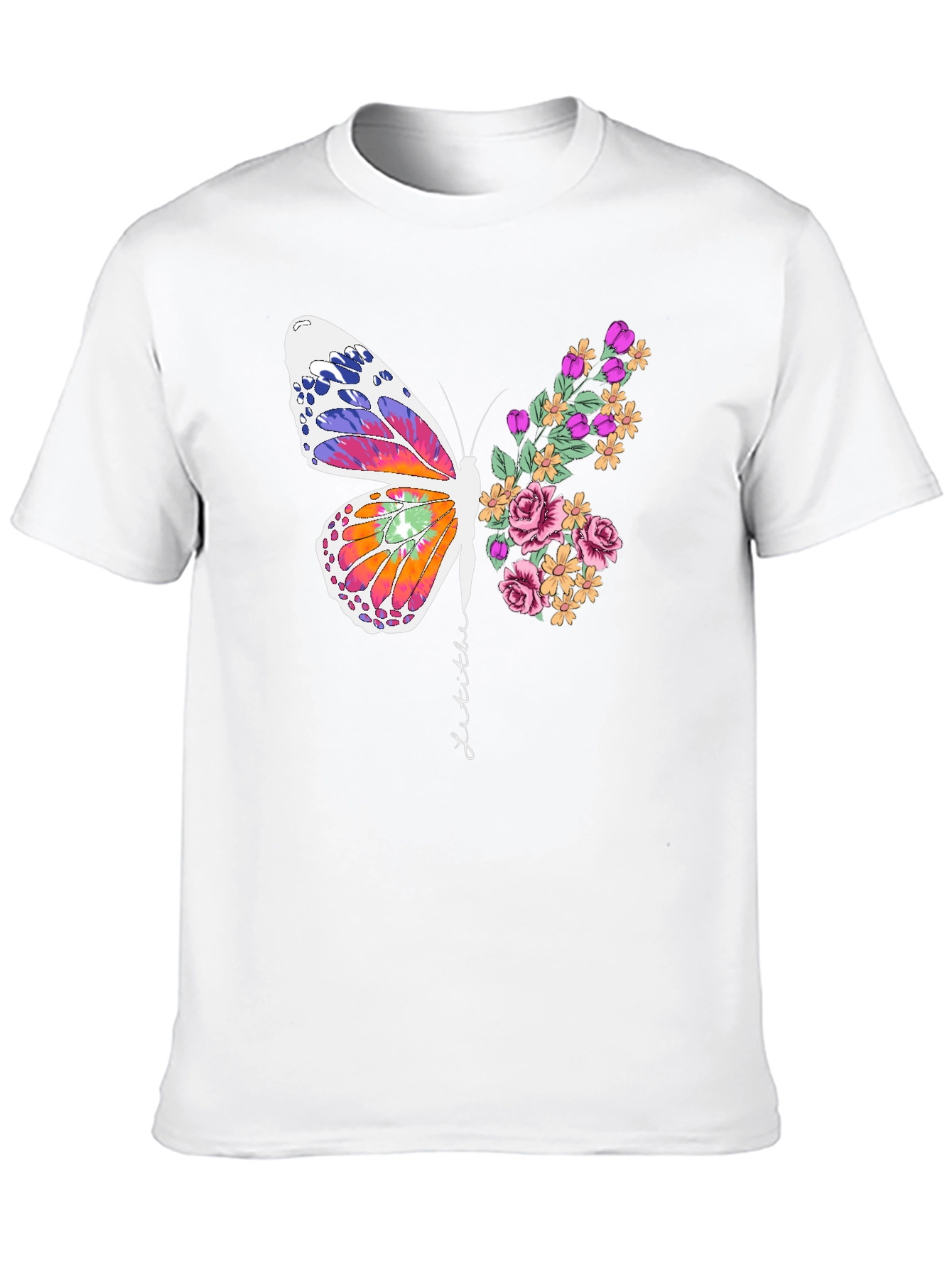 Butterfly Floral Graphic Tee - Unisex Cotton Blend