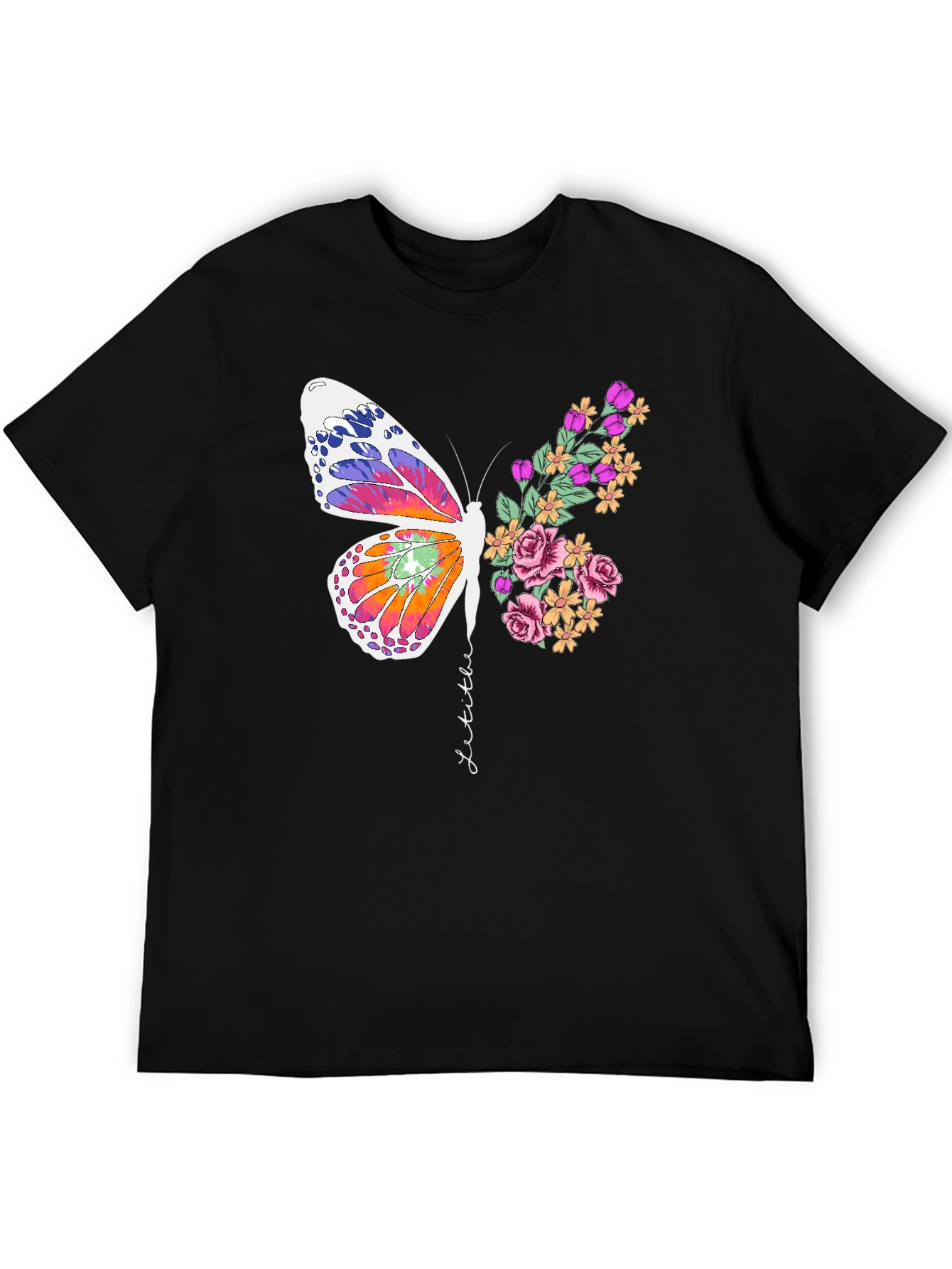 Butterfly Floral Graphic Tee - Unisex Cotton Blend