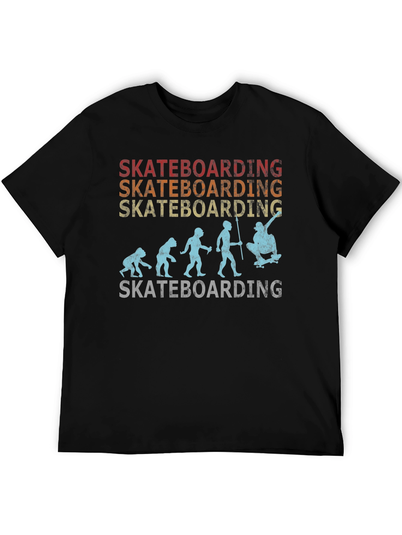 Skateboarding Evolution Graphic T-Shirt - Retro Style