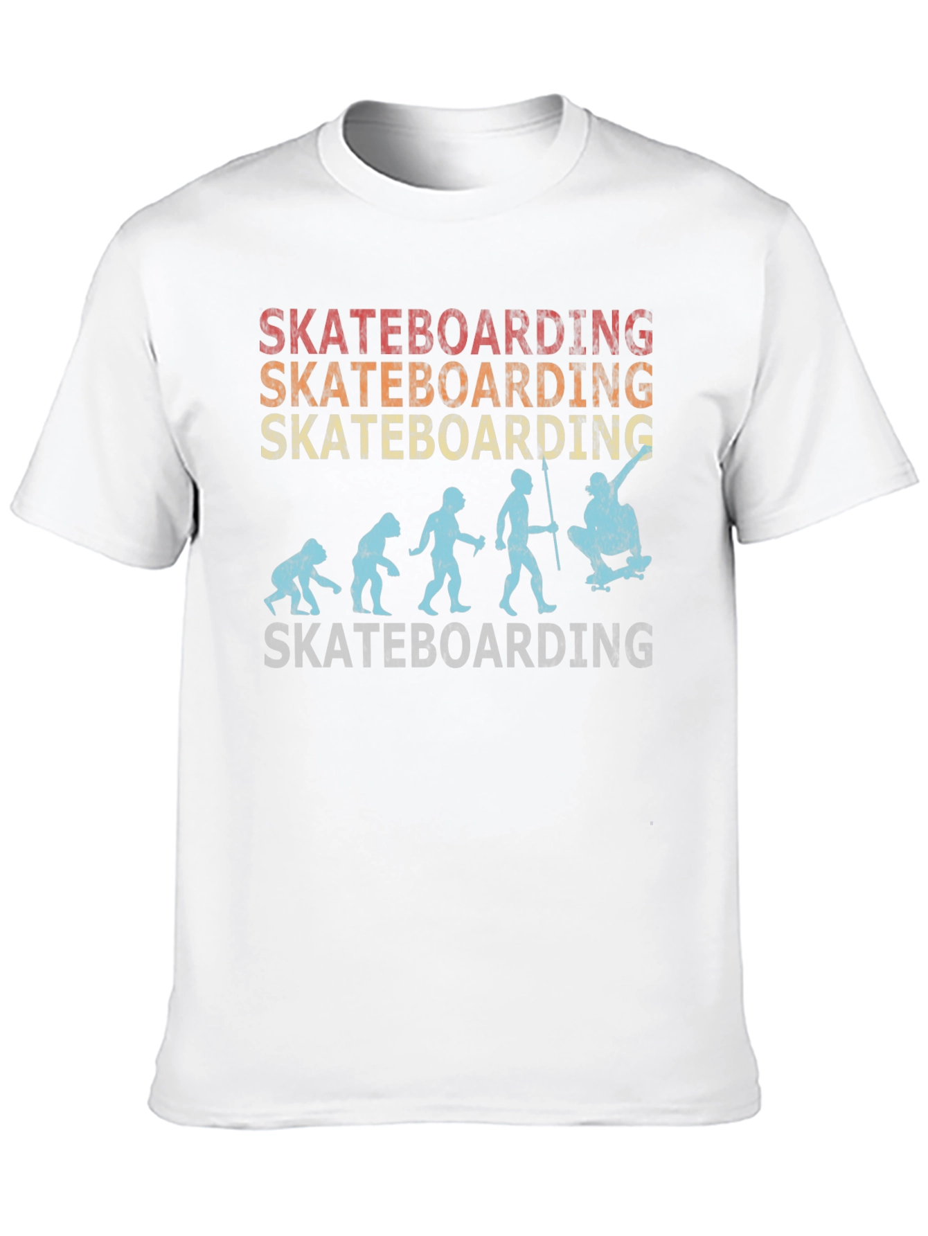 Skateboarding Evolution Graphic T-Shirt - Retro Style