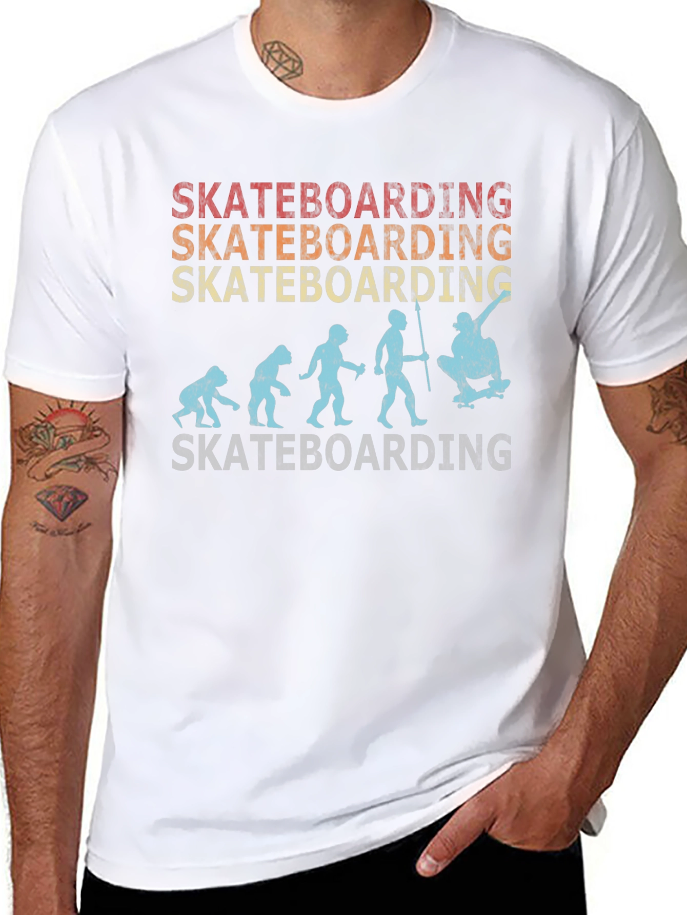 Skateboarding Evolution Graphic T-Shirt - Retro Style