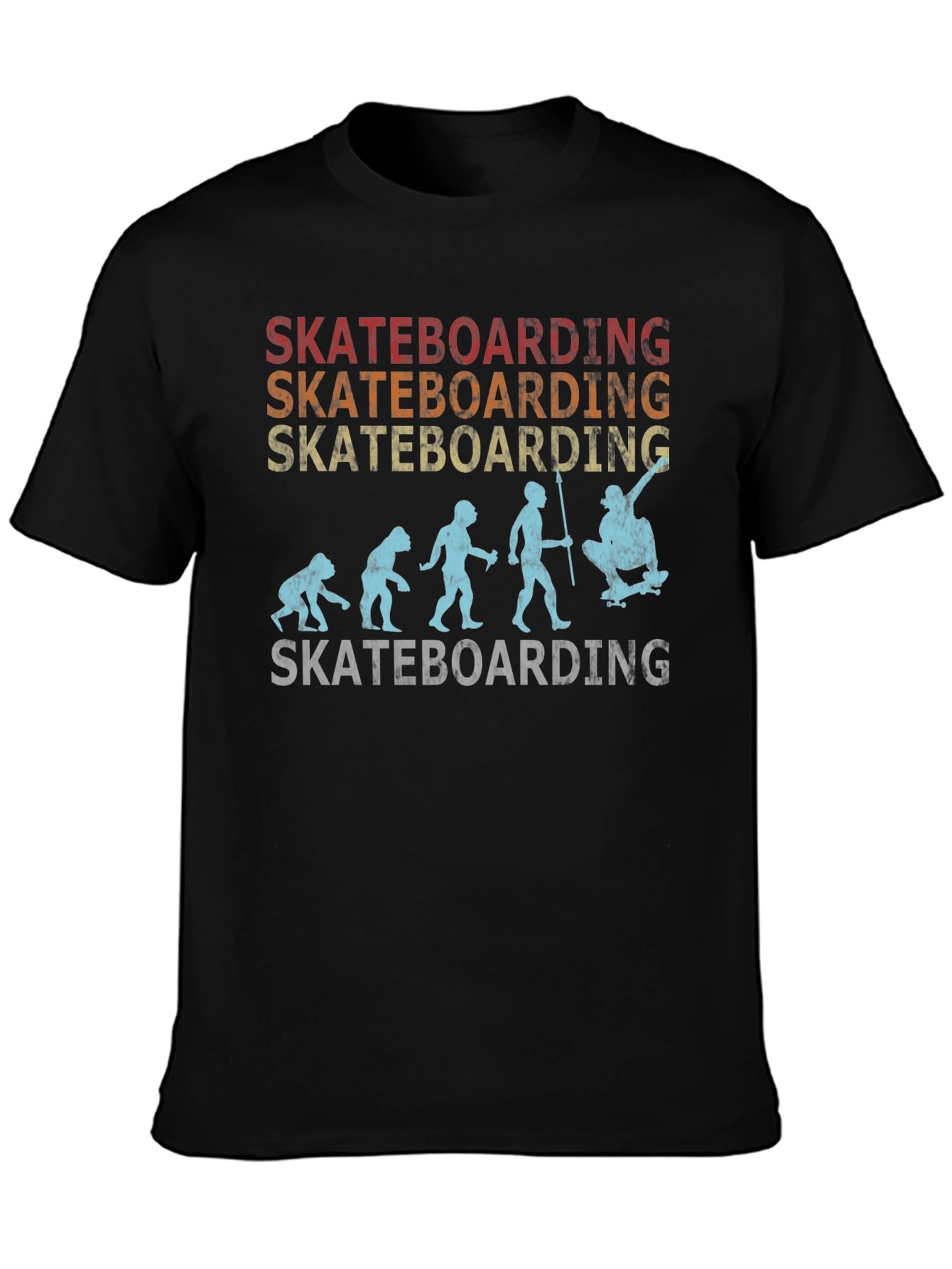 Skateboarding Evolution Graphic T-Shirt - Retro Style