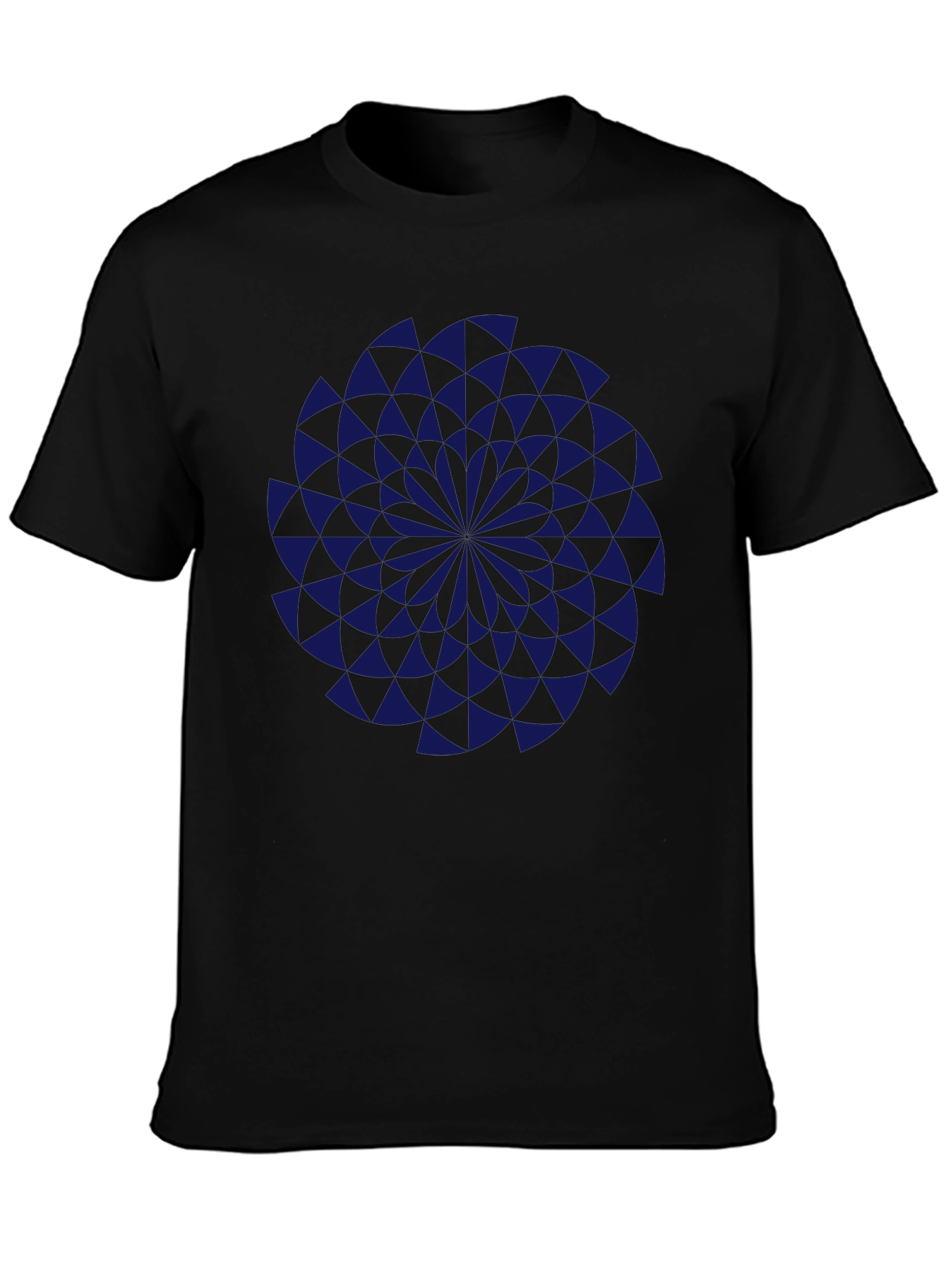 Geometric Vortex Black T-Shirt