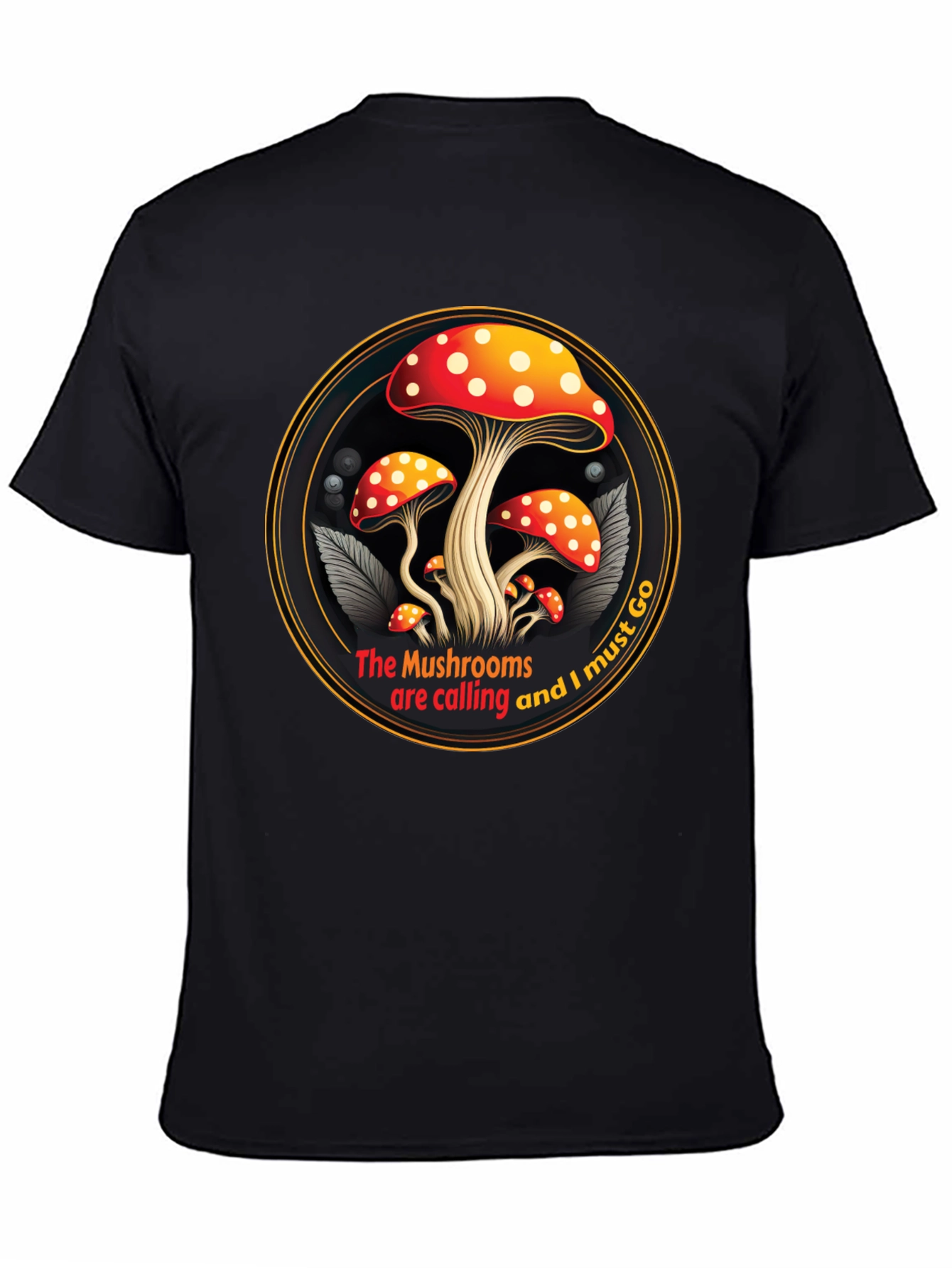 Mushroom Calling Graphic Tee - Black