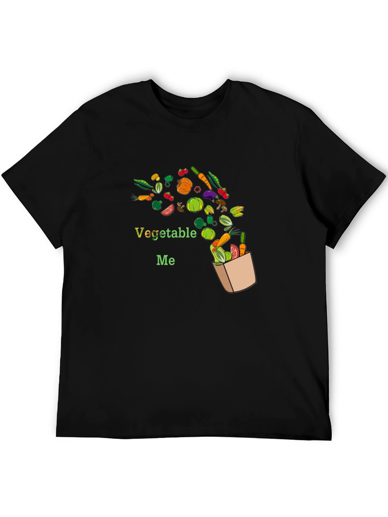 Vegetable Me Graphic Tee - Black Cotton Blend