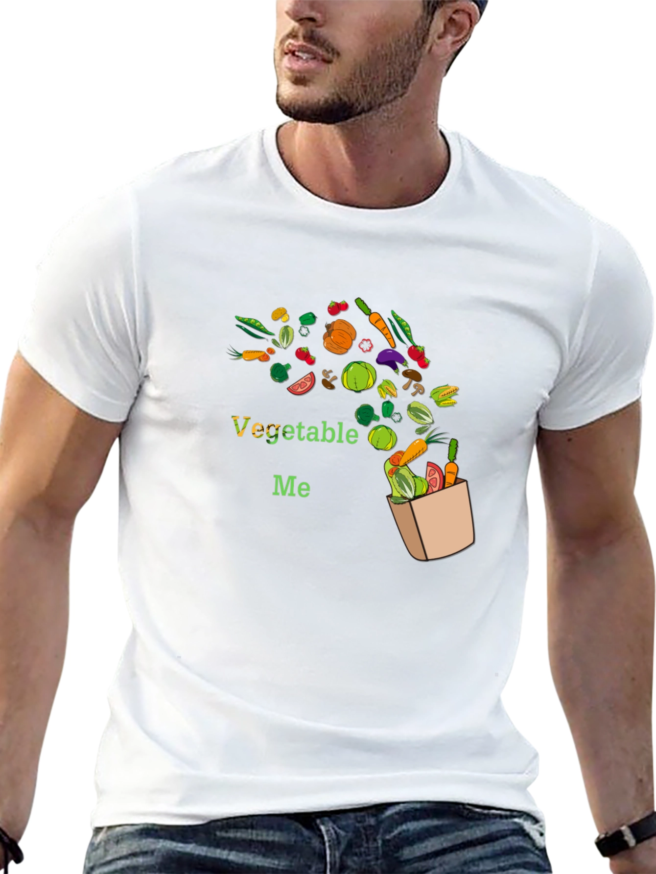 Vegetable Me Graphic Tee - Black Cotton Blend
