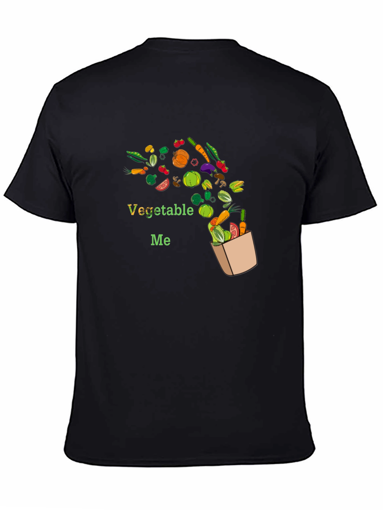 Vegetable Me Graphic Tee - Black Cotton Blend