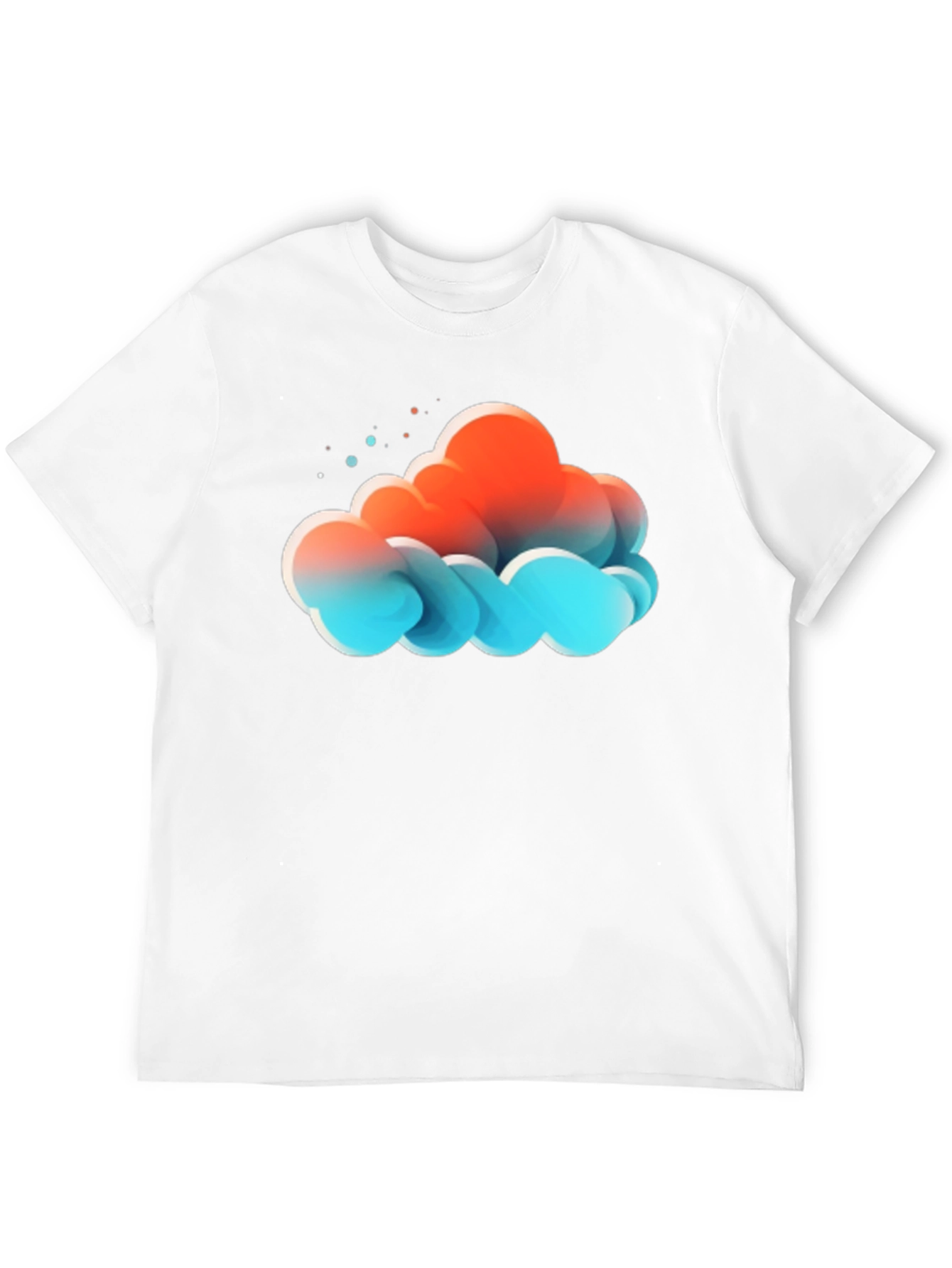 Abstract Cloud Graphic Print Black T-Shirt
