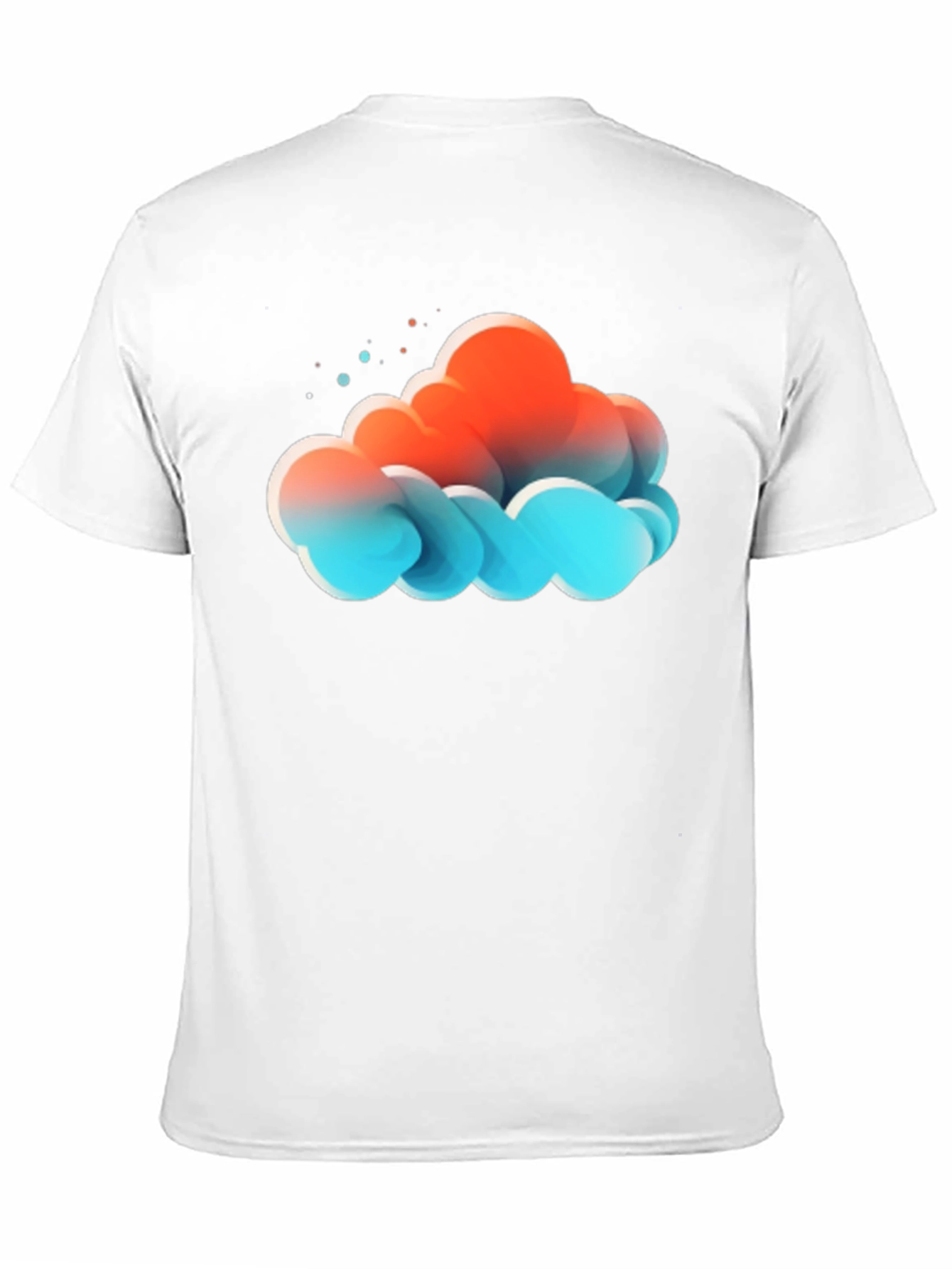 Abstract Cloud Graphic Print Black T-Shirt