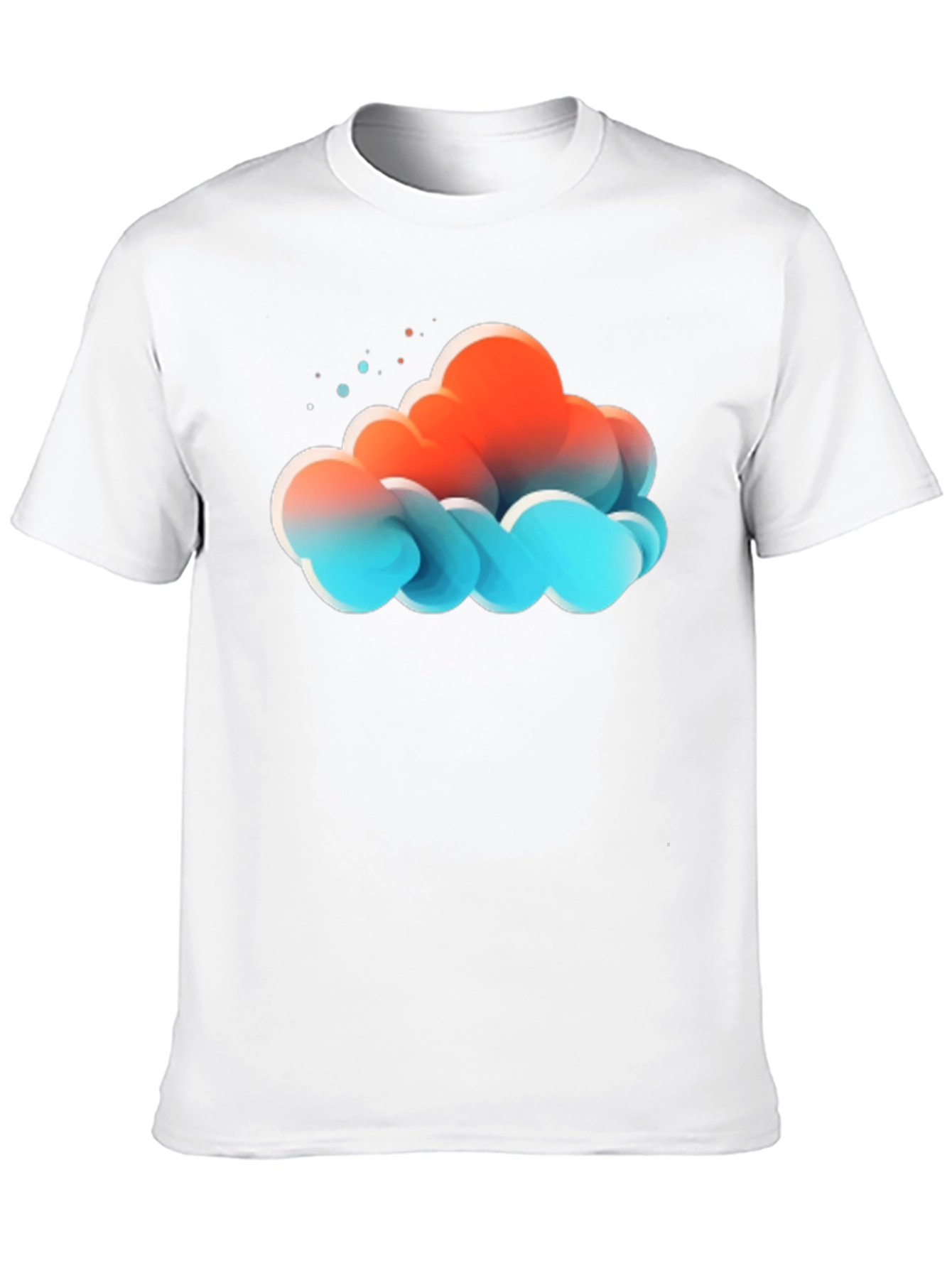 Abstract Cloud Graphic Print Black T-Shirt
