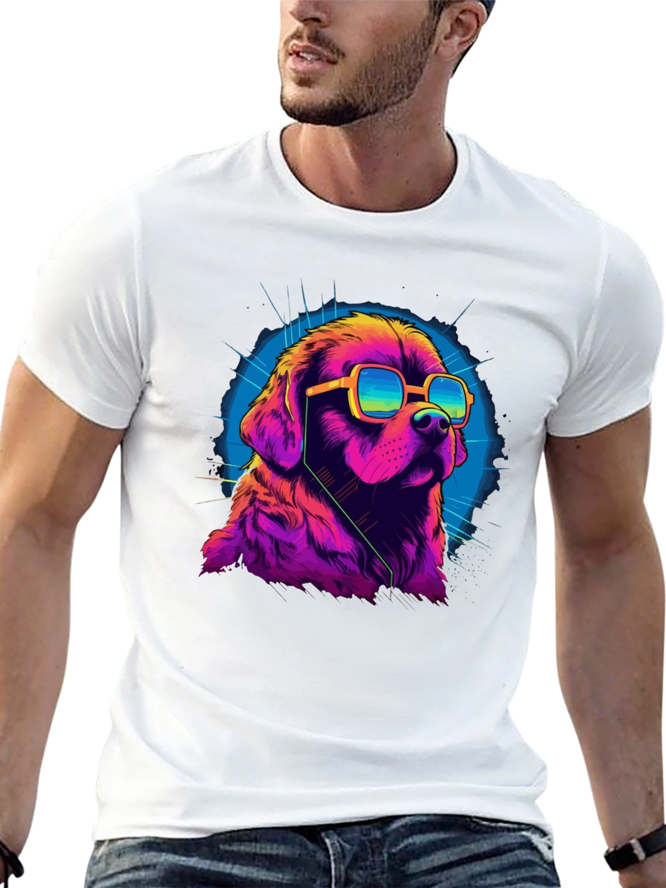 Cool Dog Graphic Tee - Mens Black T-Shirt