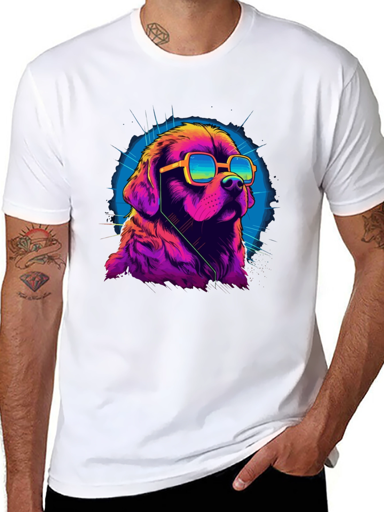 Cool Dog Graphic Tee - Mens Black T-Shirt