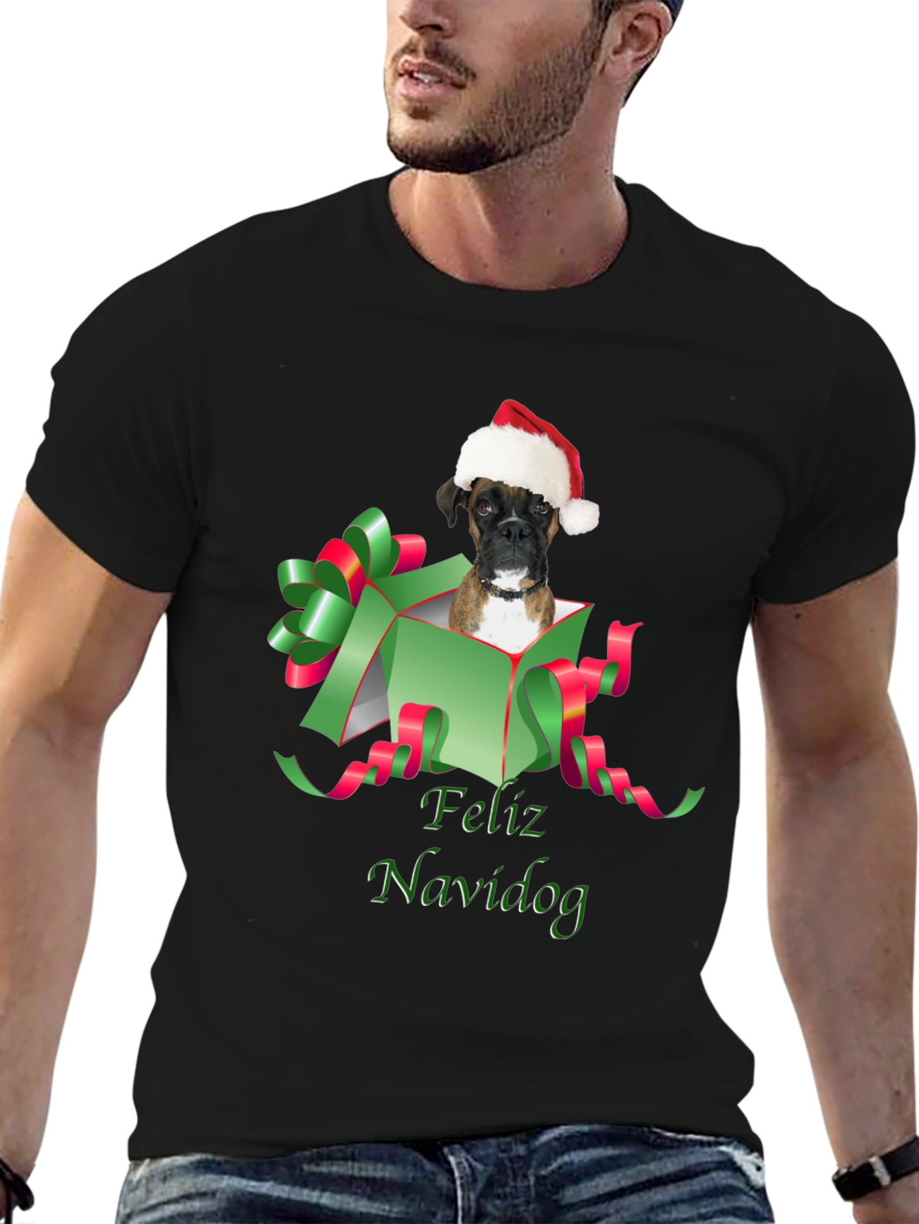 Feliz Navidog Black T-Shirt
