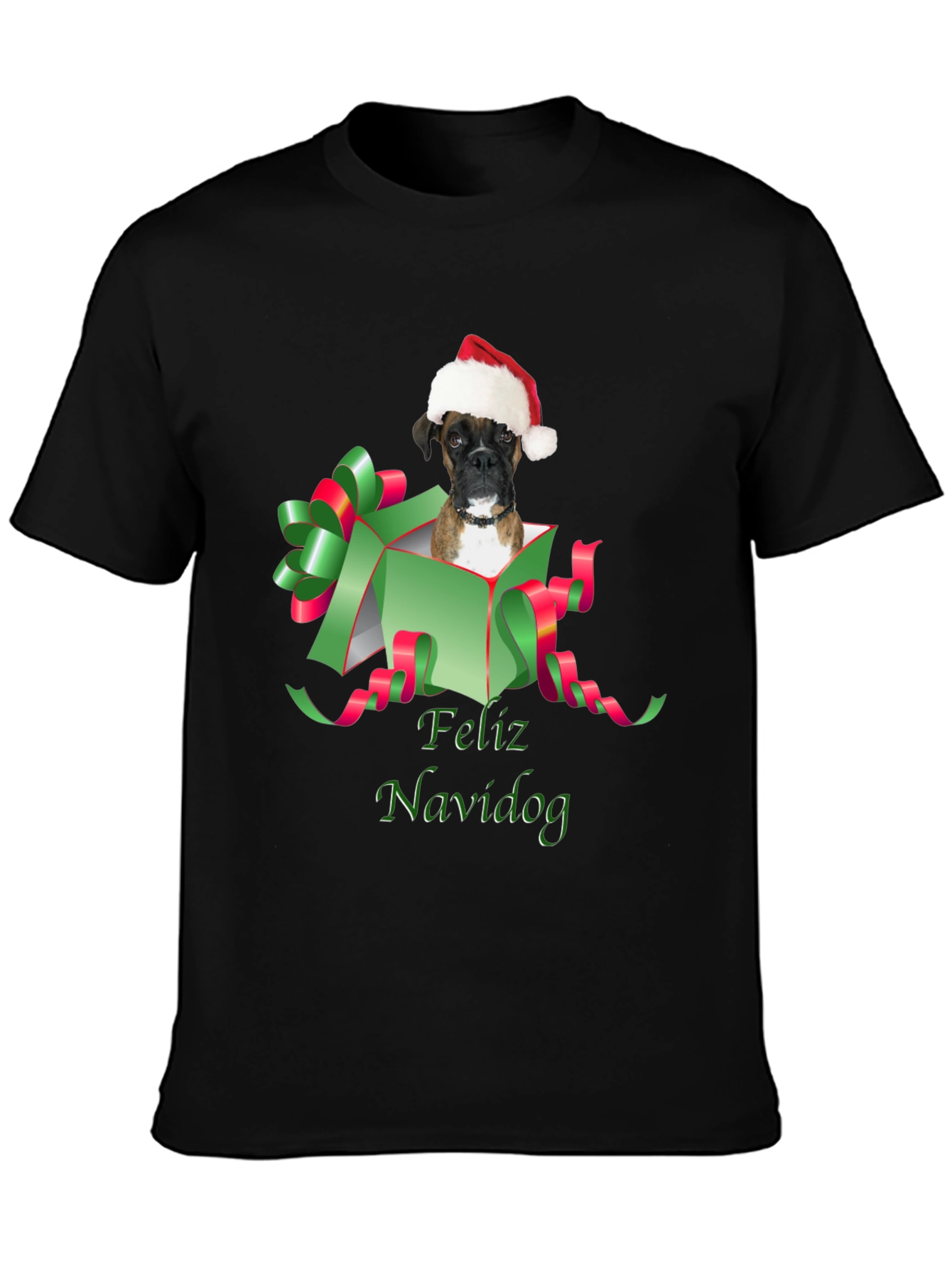 Feliz Navidog Black T-Shirt
