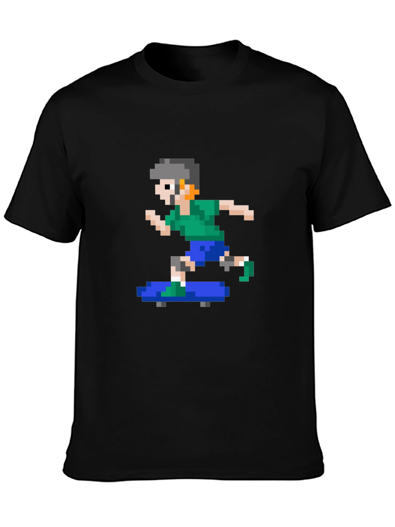 Pixel Skateboarder Graphic T-Shirt