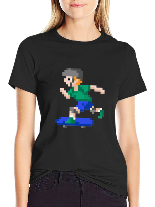 Pixel Skateboarder Graphic T-Shirt
