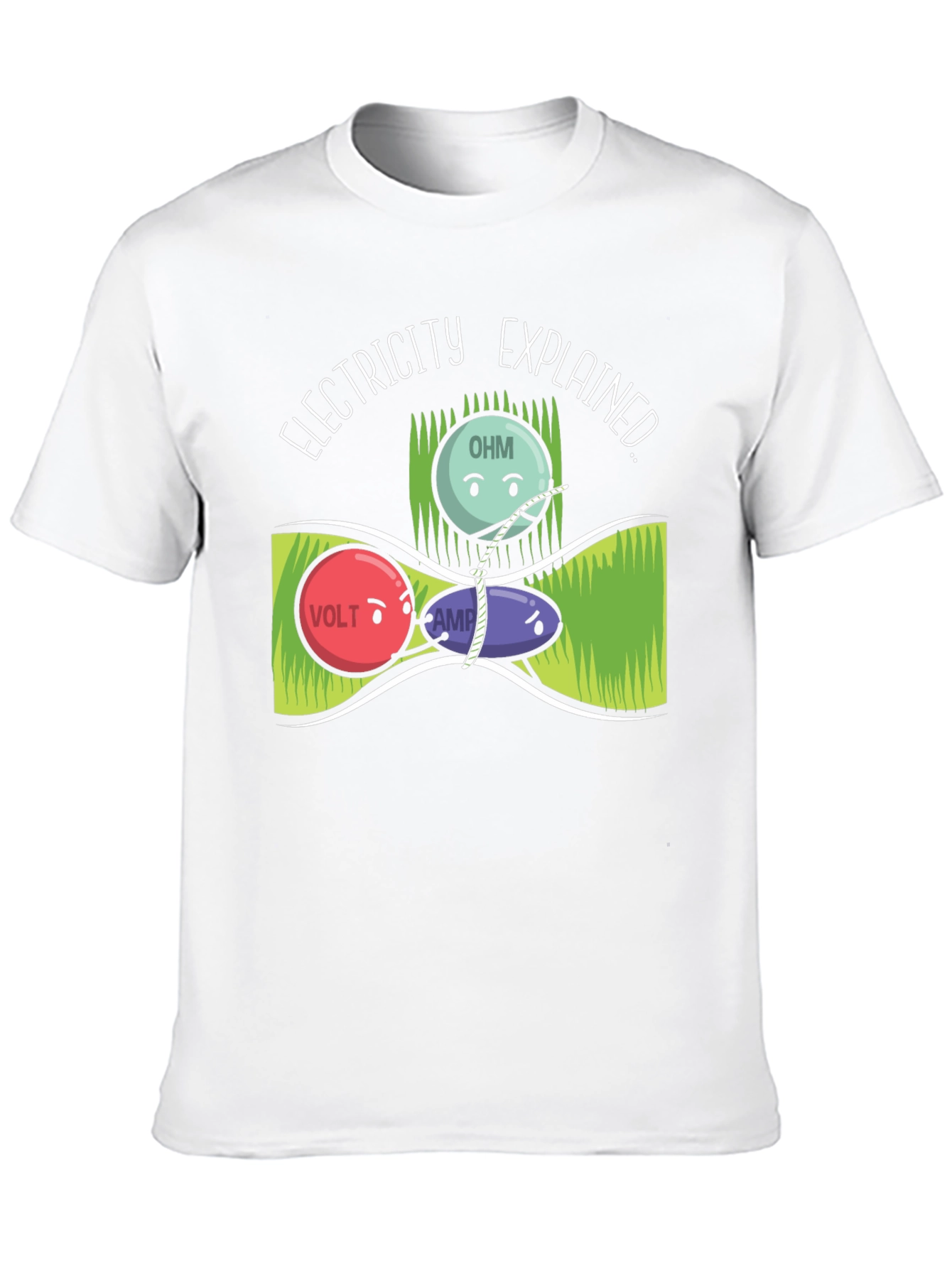 Electricity Explained T-Shirt Funny Science Geek Nerd Tee