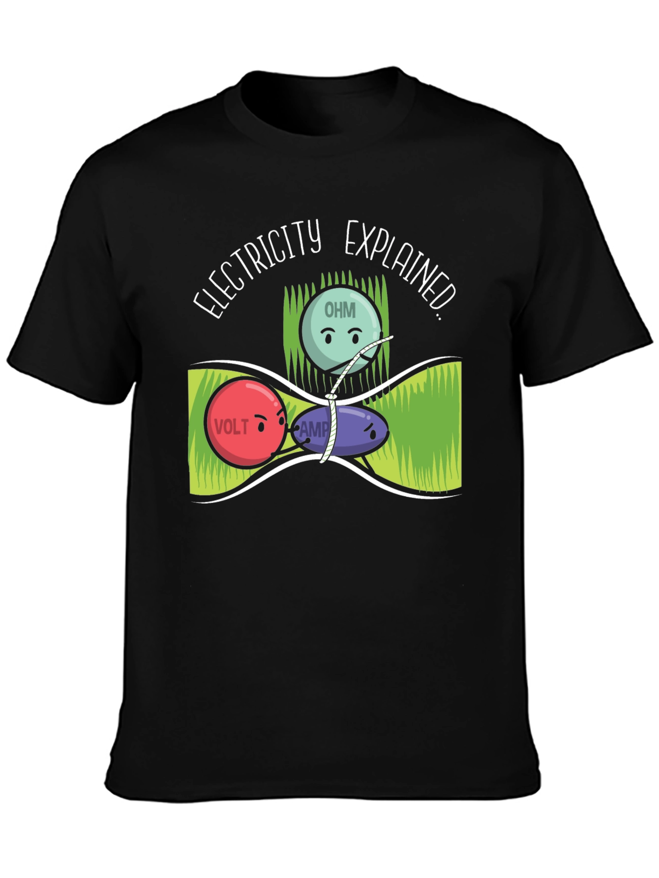 Electricity Explained T-Shirt Funny Science Geek Nerd Tee