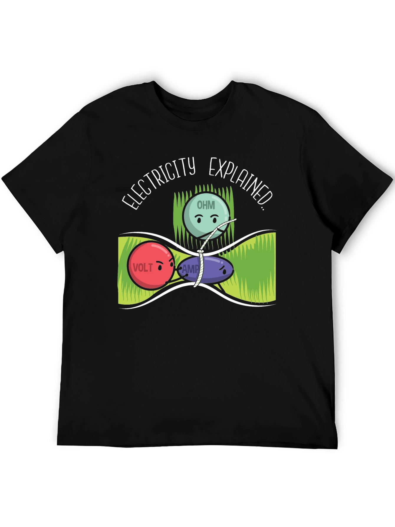 Electricity Explained T-Shirt Funny Science Geek Nerd Tee