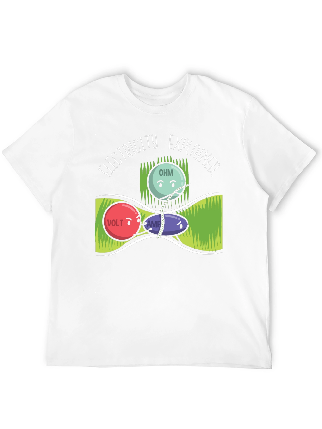 Electricity Explained T-Shirt Funny Science Geek Nerd Tee