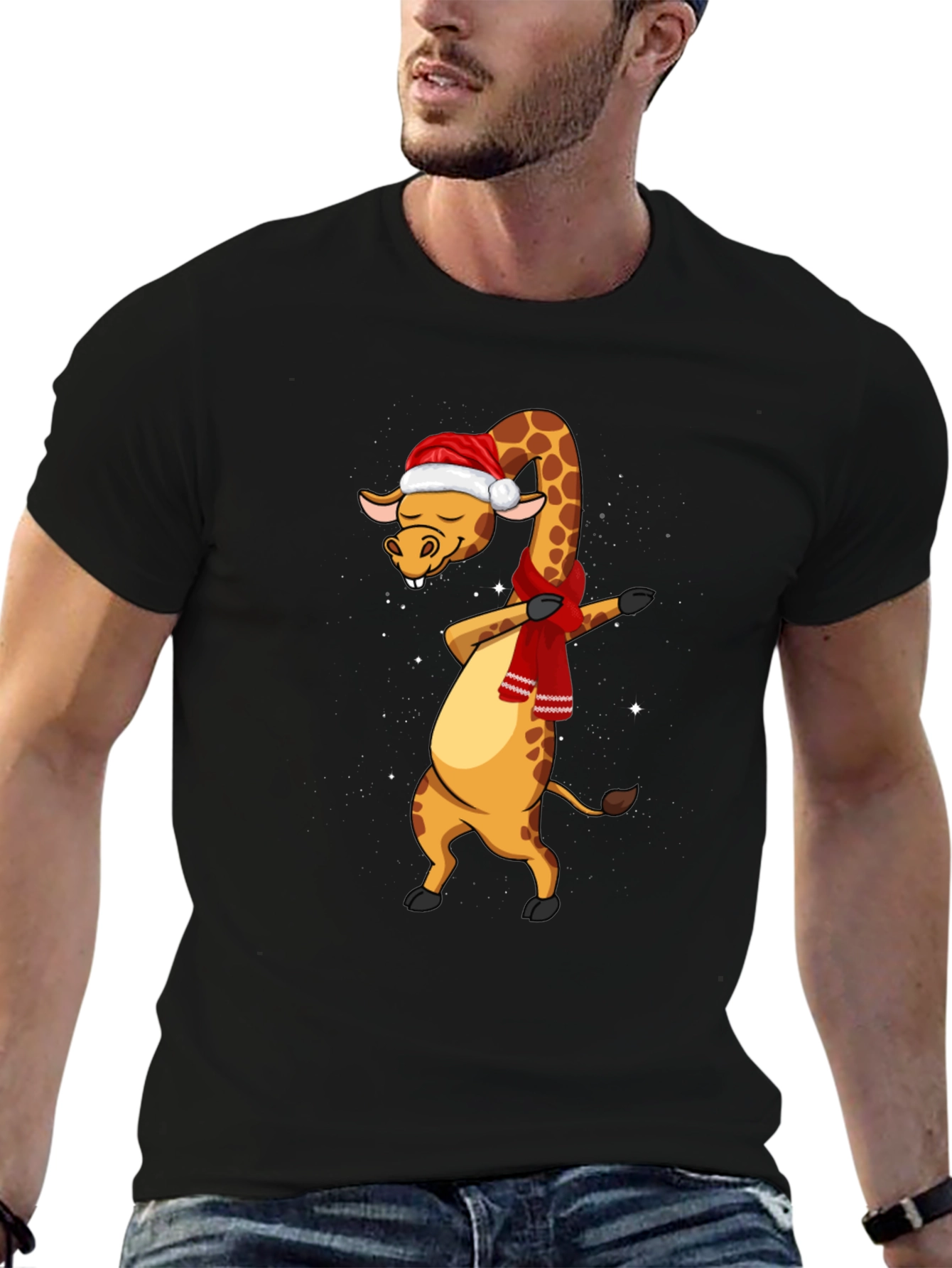Dabbing Giraffe Christmas T-Shirt