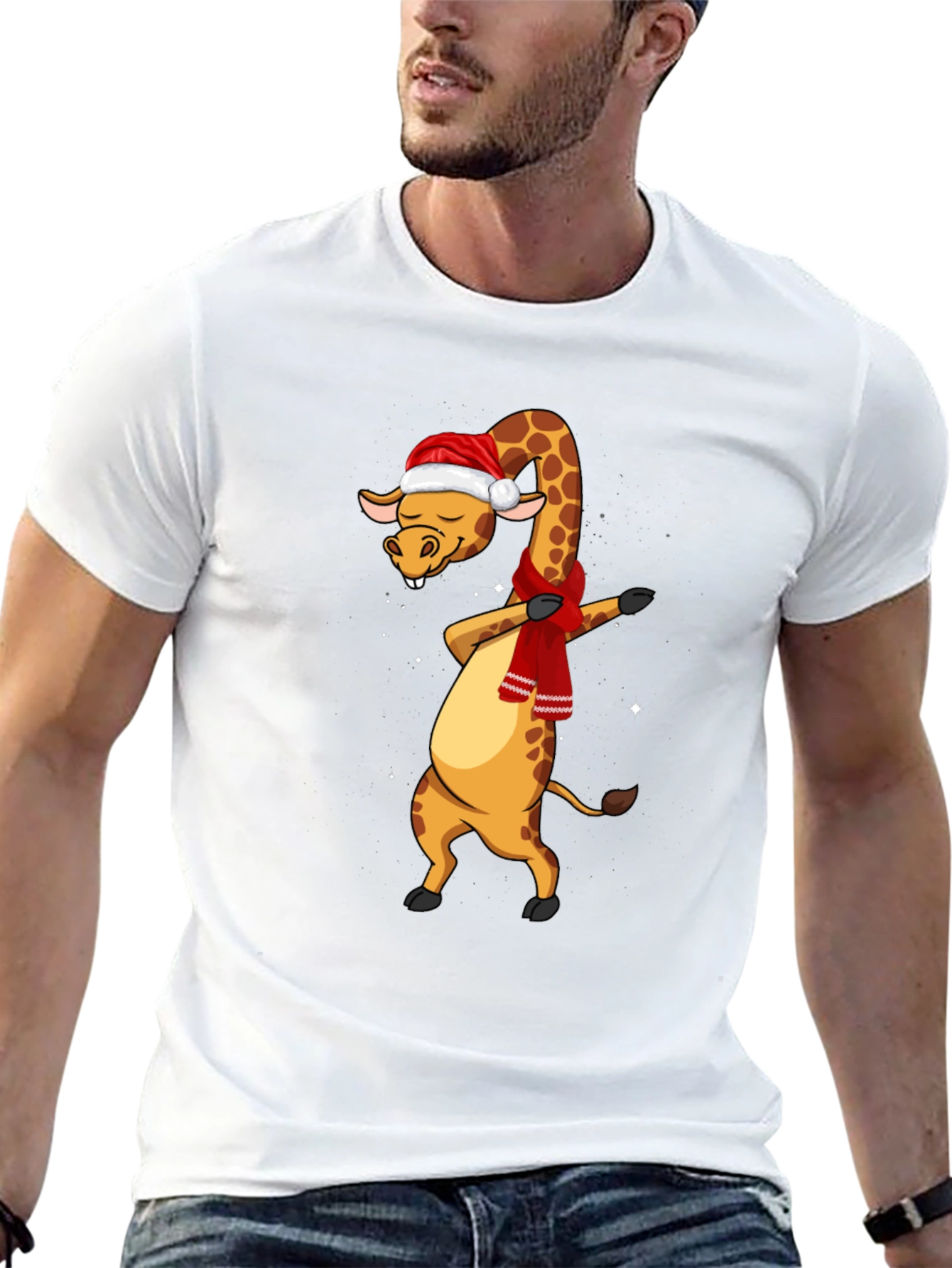 Dabbing Giraffe Christmas T-Shirt