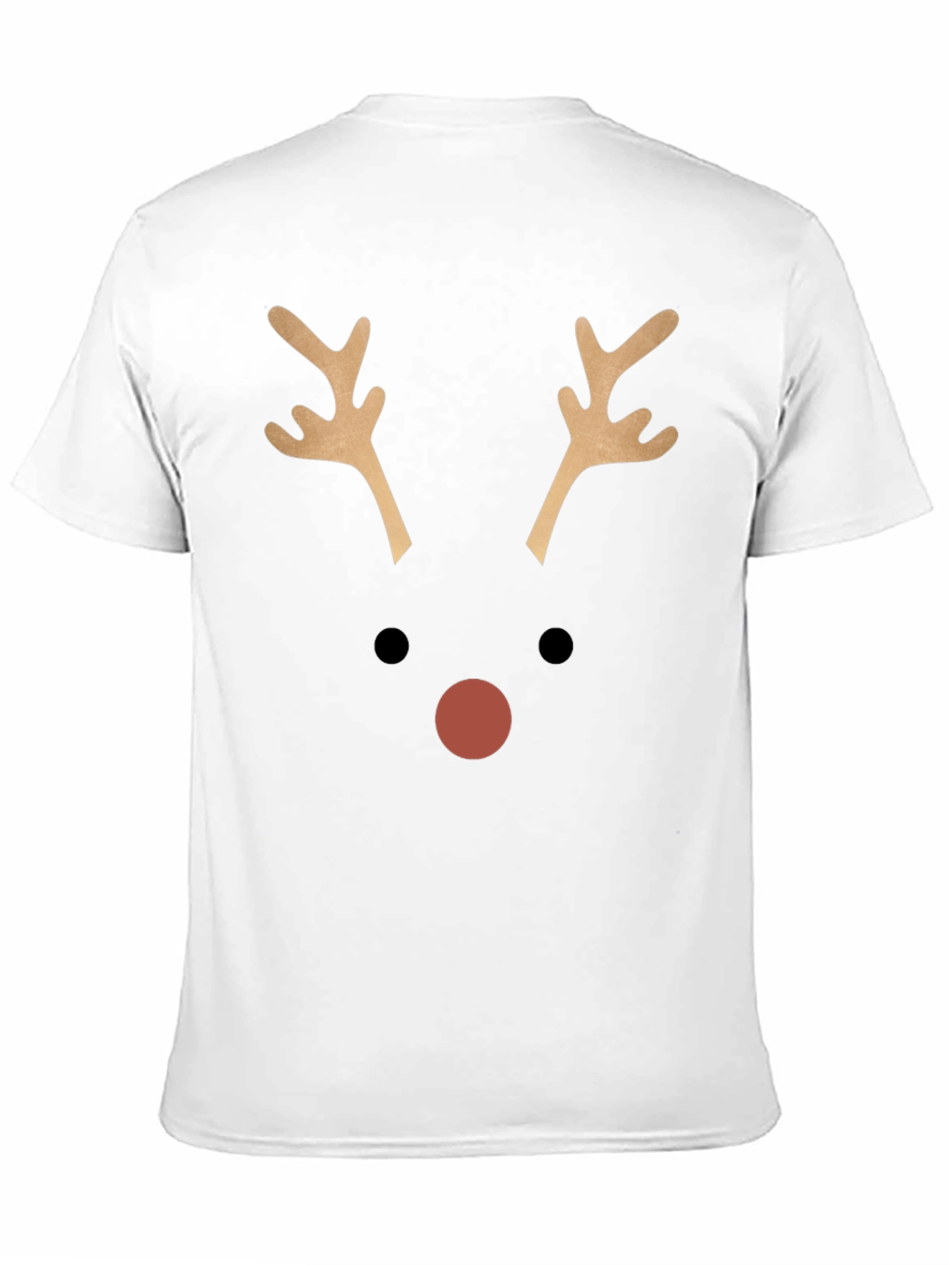 Reindeer Face Graphic T-Shirt - Christmas Holiday Tee