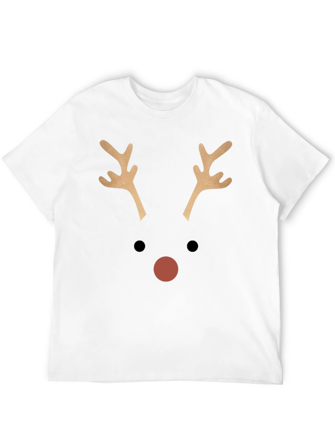 Reindeer Face Graphic T-Shirt - Christmas Holiday Tee
