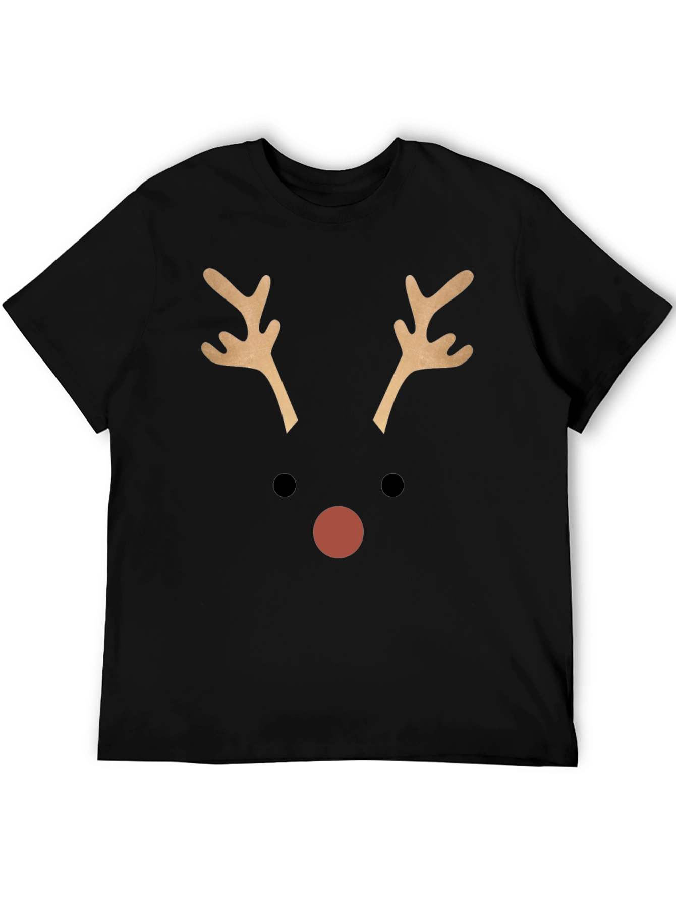 Reindeer Face Graphic T-Shirt - Christmas Holiday Tee