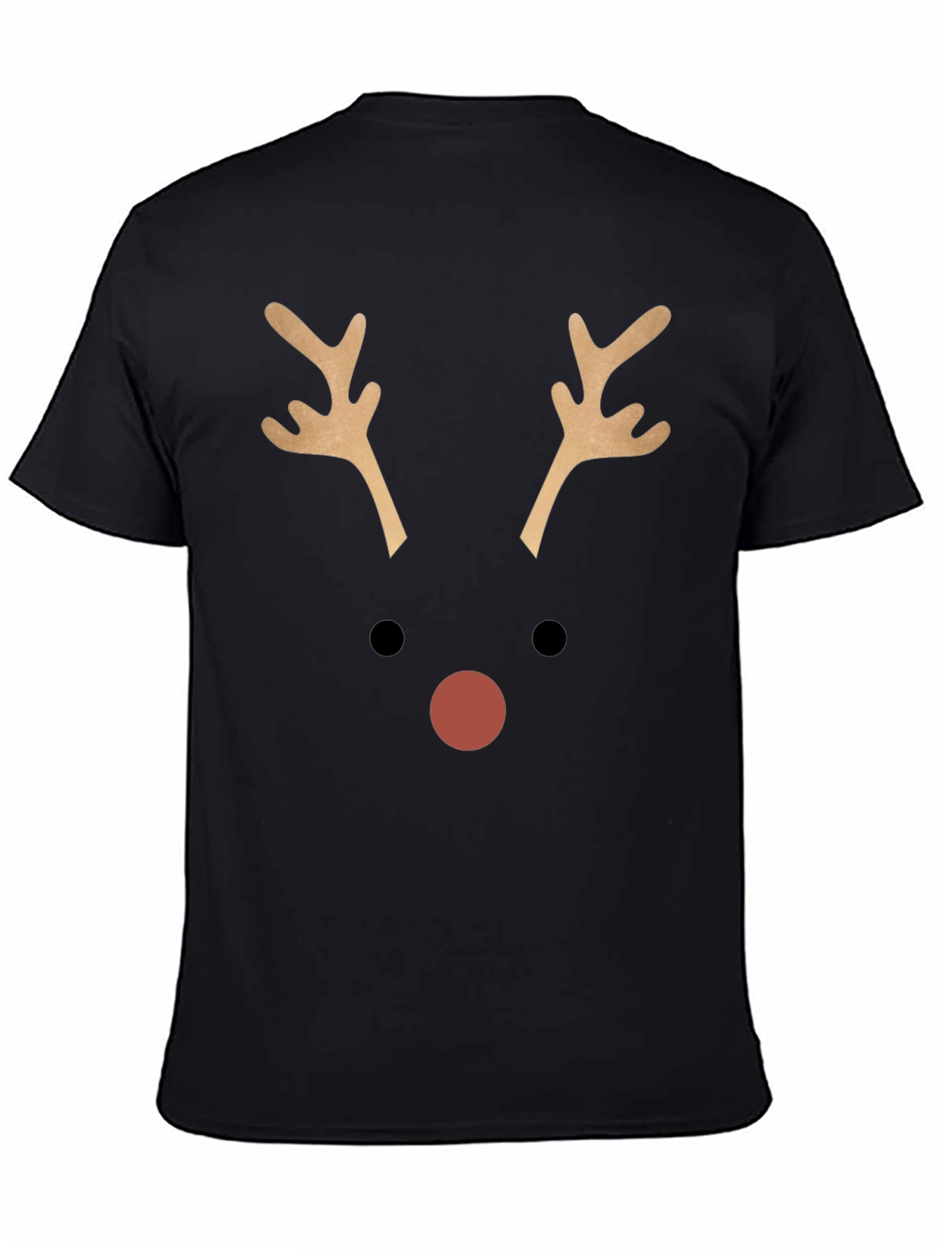 Reindeer Face Graphic T-Shirt - Christmas Holiday Tee