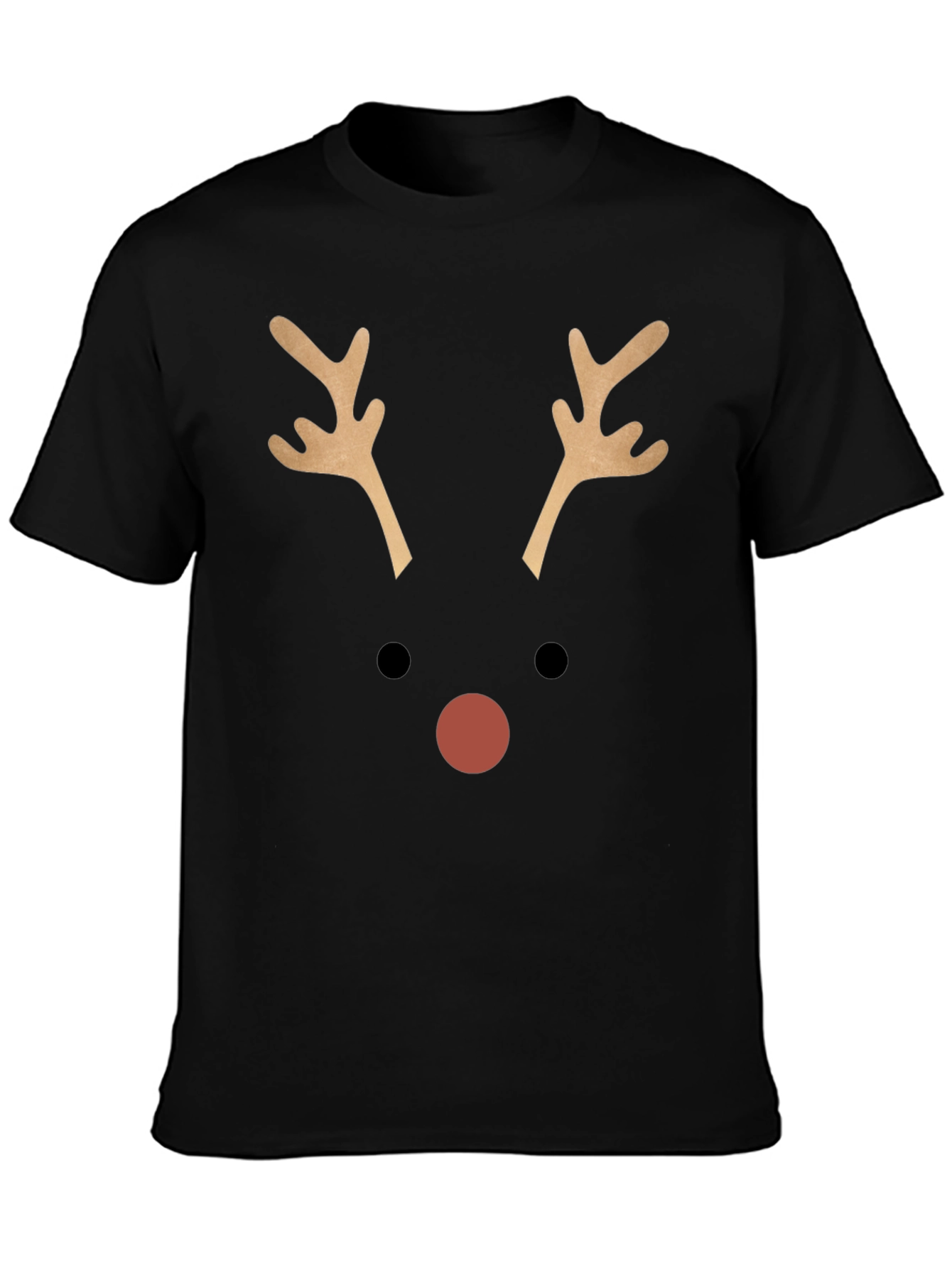 Reindeer Face Graphic T-Shirt - Christmas Holiday Tee