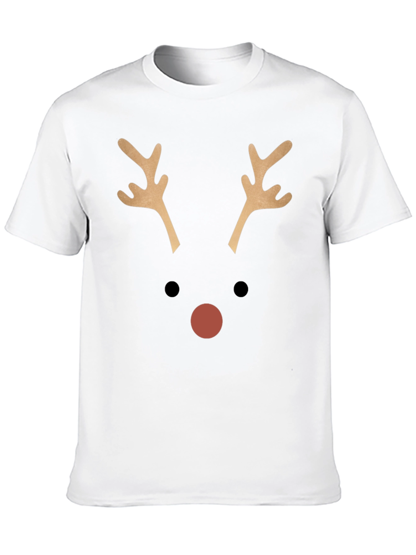 Reindeer Face Graphic T-Shirt - Christmas Holiday Tee