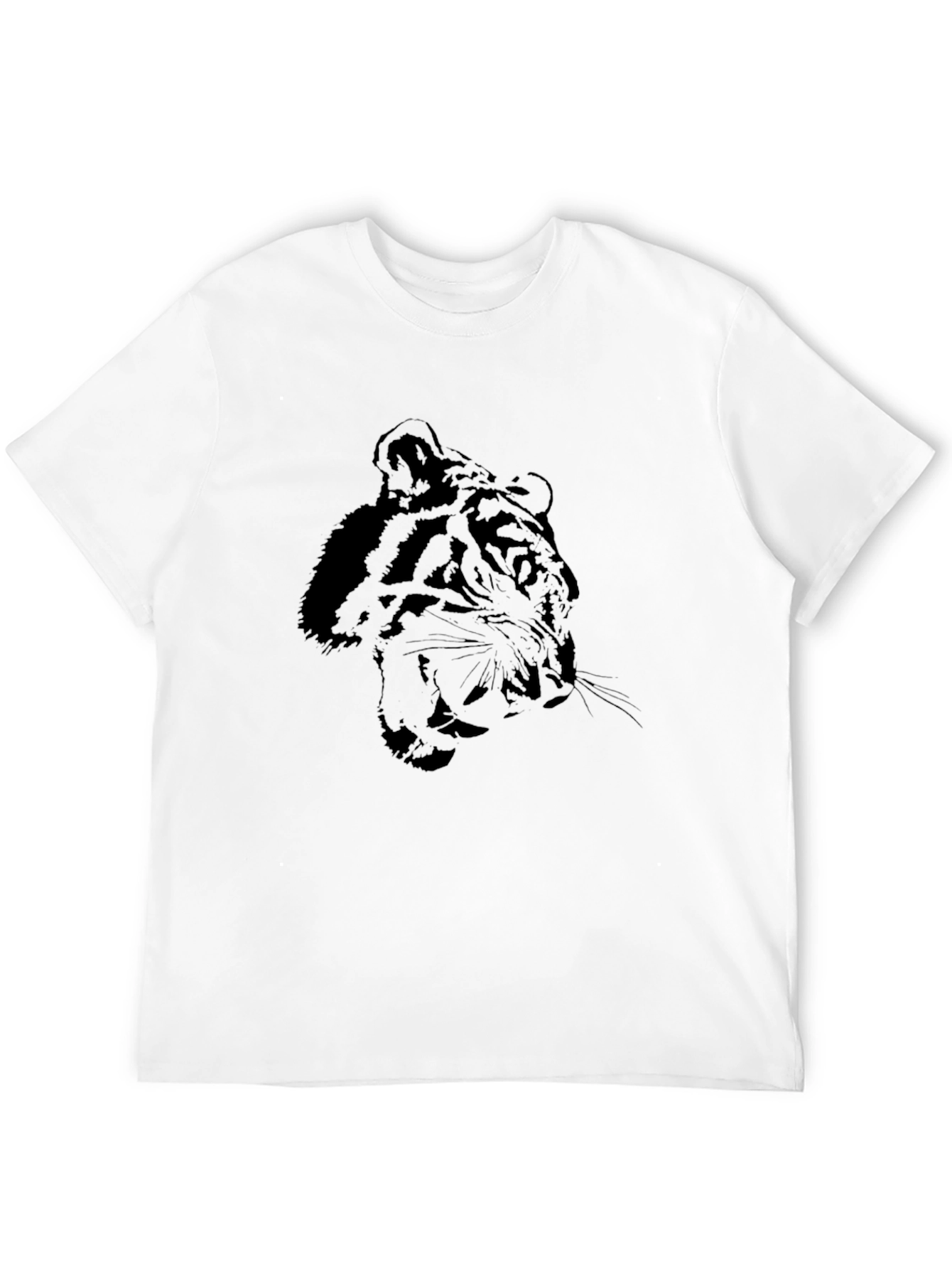 Tiger Graphic Black Tee - Stylish Mens T-Shirt