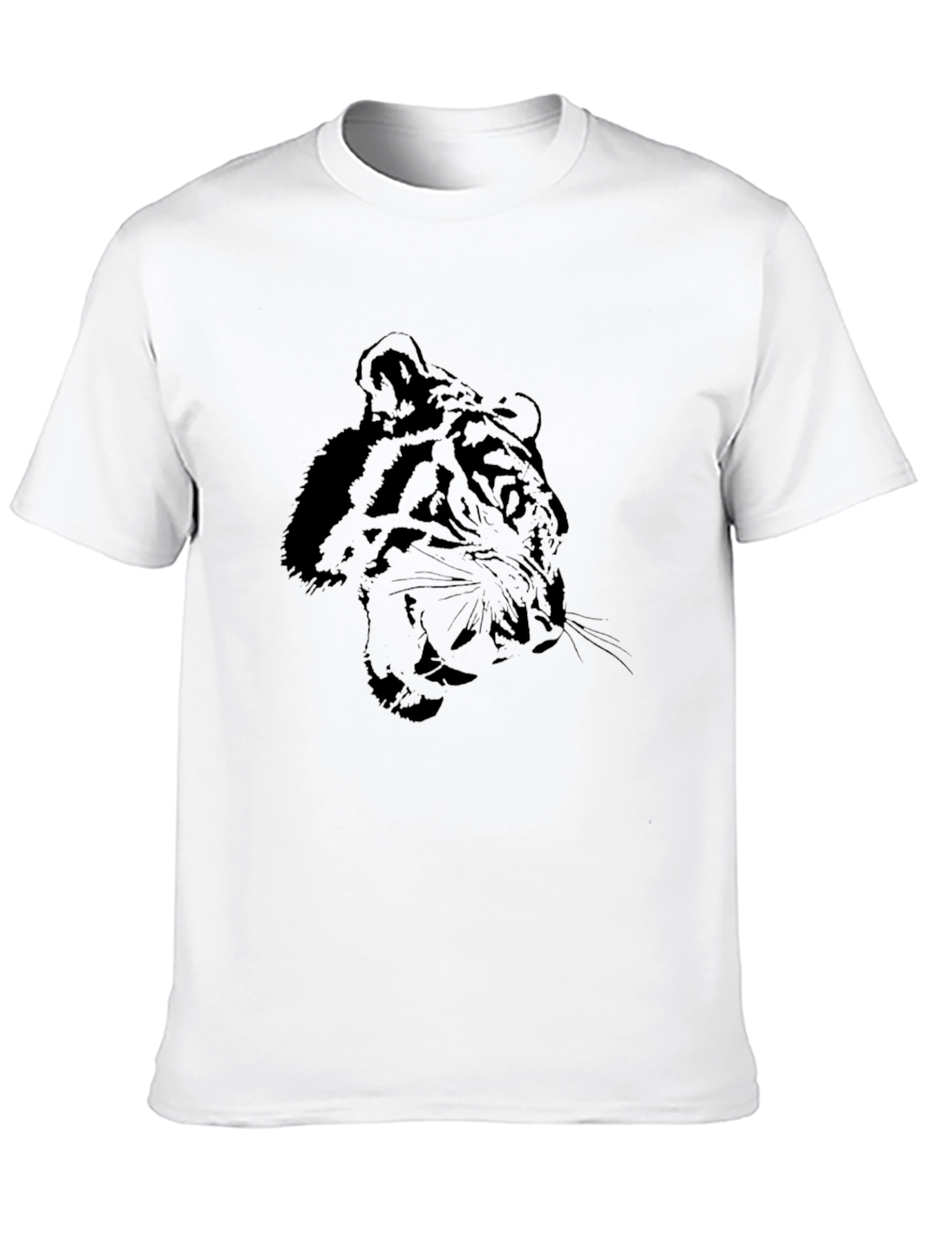 Tiger Graphic Black Tee - Stylish Mens T-Shirt