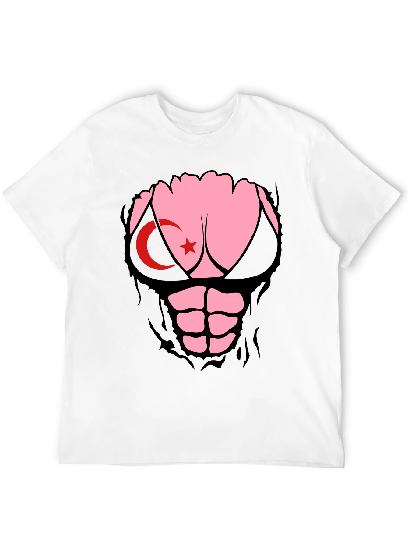 Funny Turkey Flag Ripped Muscle T-Shirt