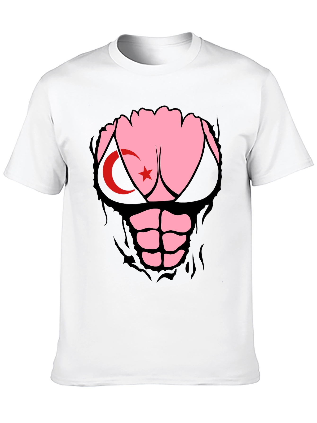 Funny Turkey Flag Ripped Muscle T-Shirt