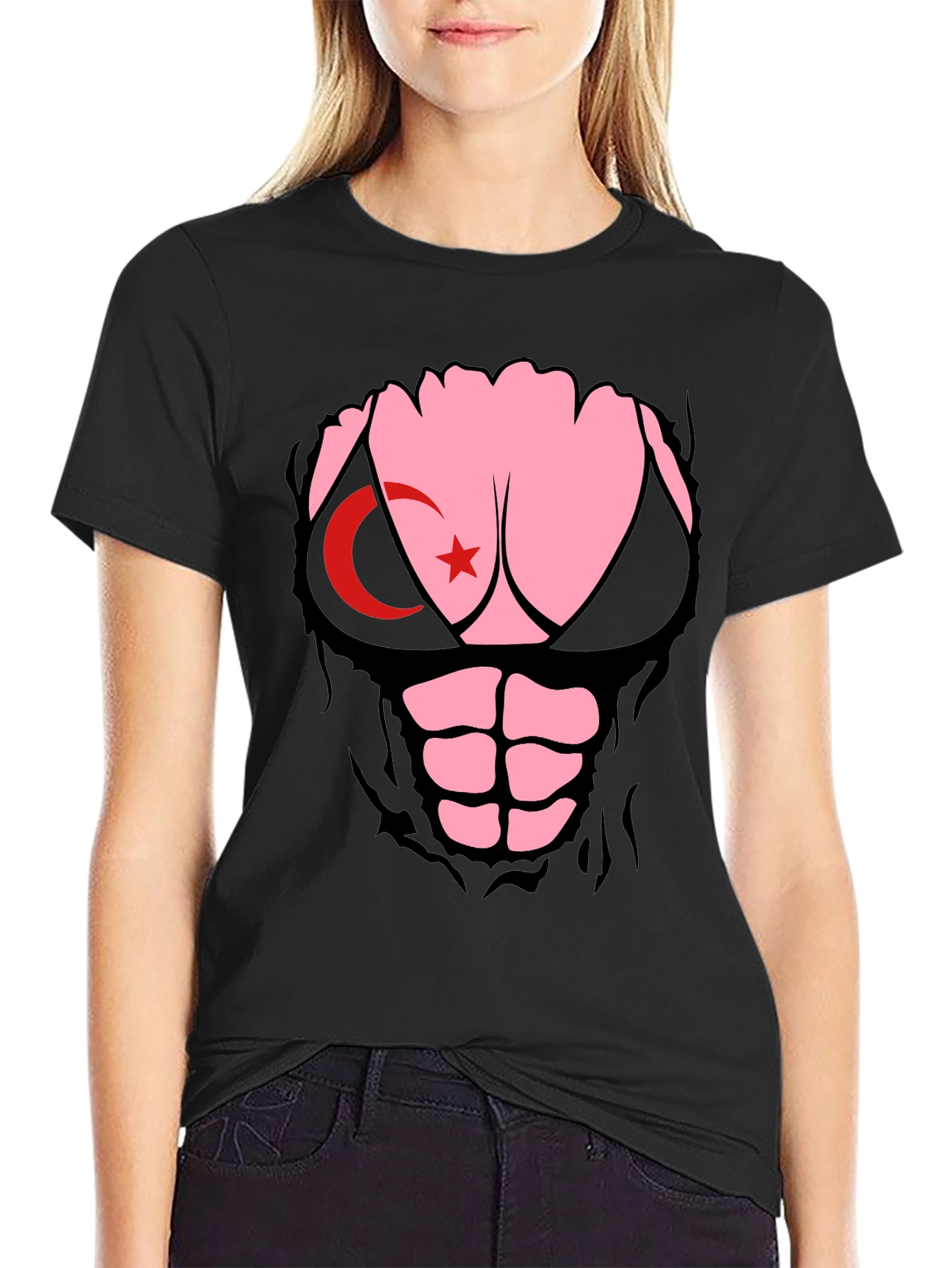 Funny Turkey Flag Ripped Muscle T-Shirt