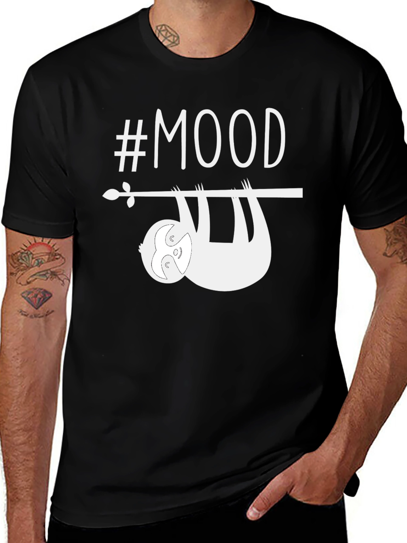 #Mood Sloth Graphic Tee - Relaxed Comfort
