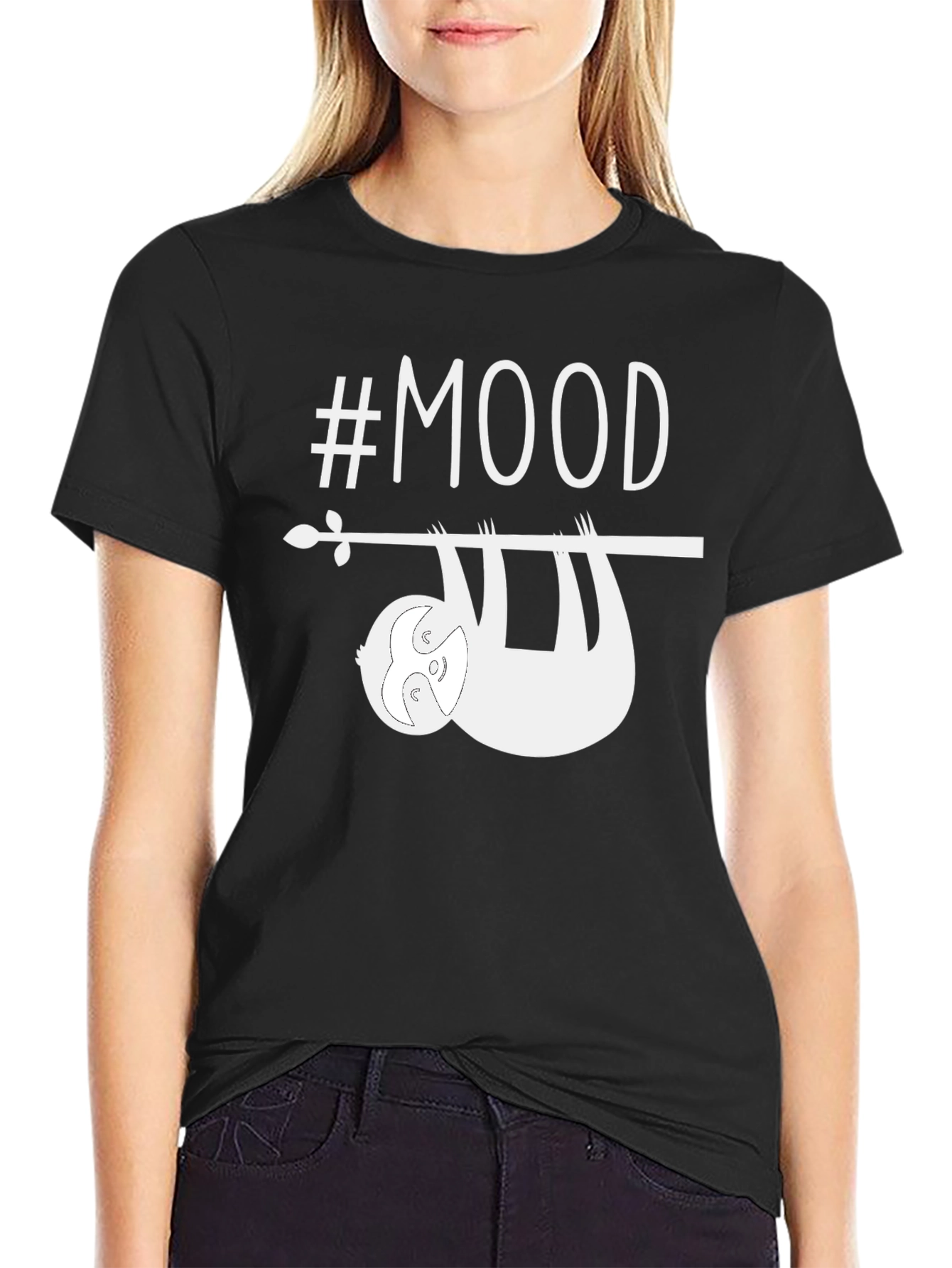 #Mood Sloth Graphic Tee - Relaxed Comfort