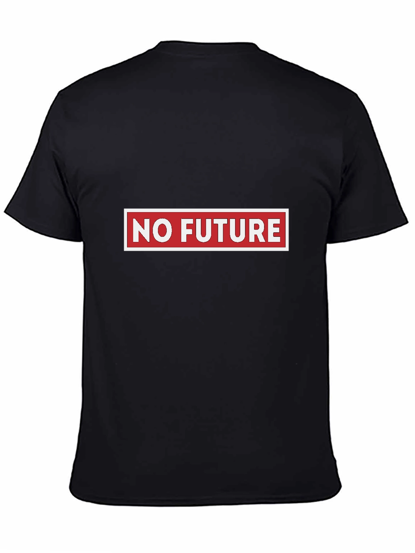 Edgy No Future Graphic Tee - Black