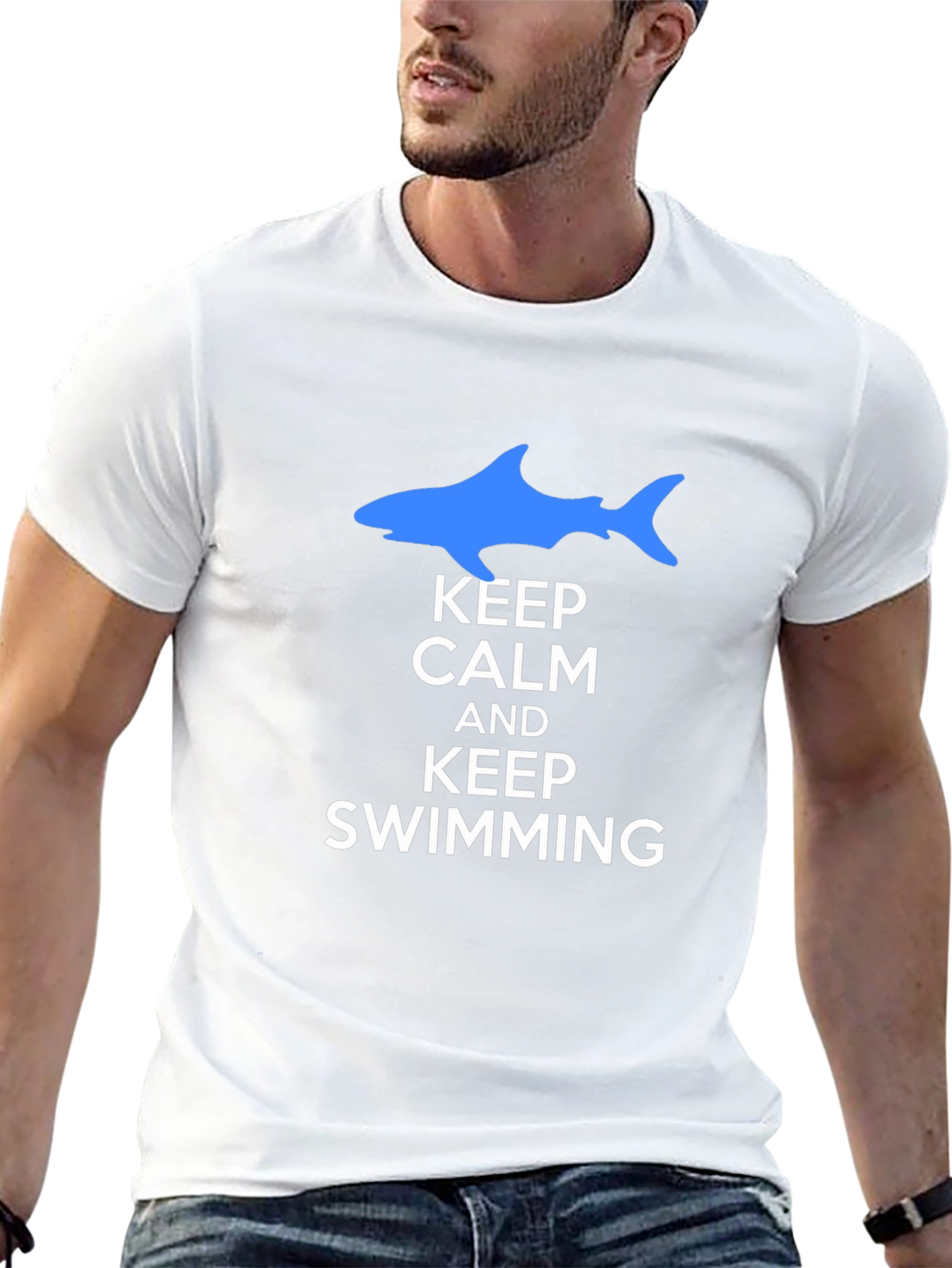 Keep Calm and Keep Swimming Black T-Shirt