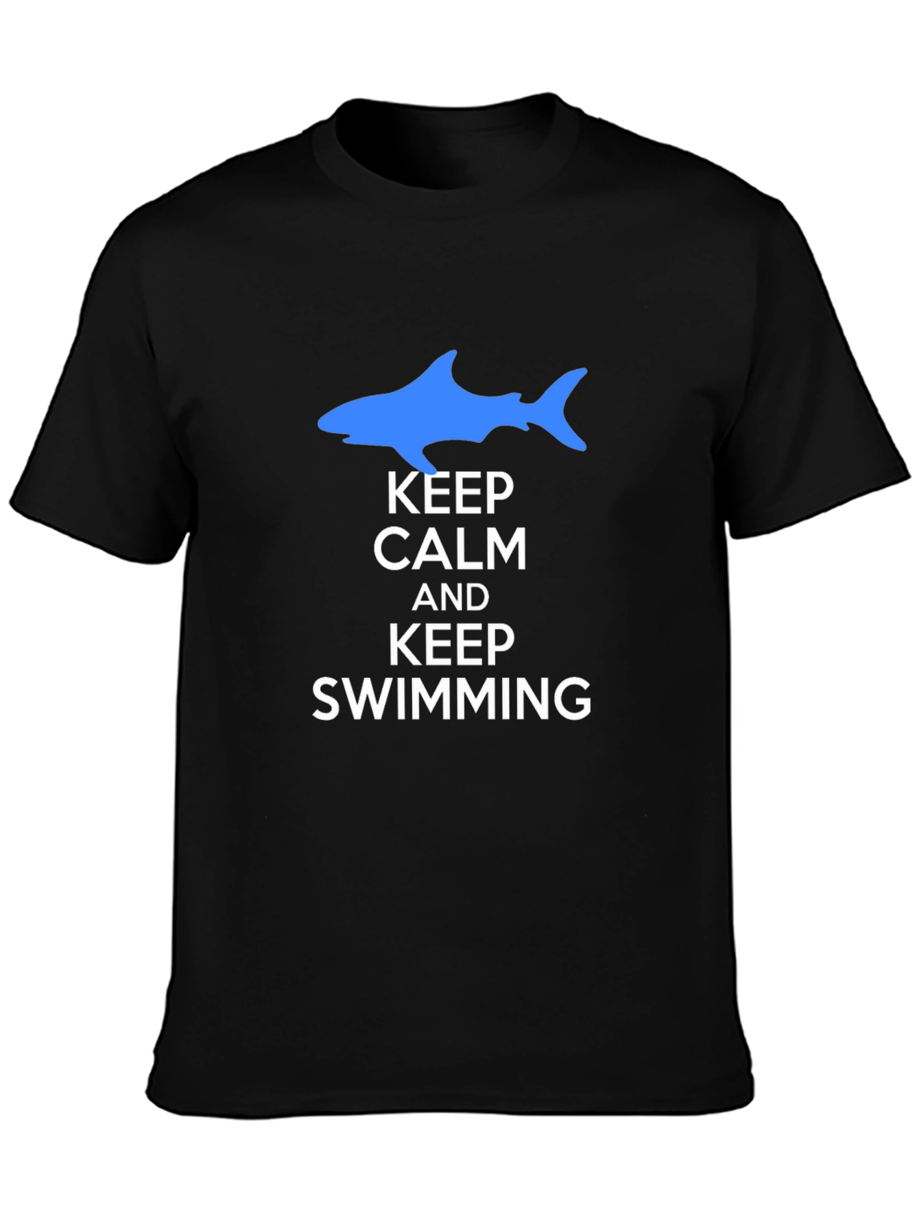 Keep Calm and Keep Swimming Black T-Shirt