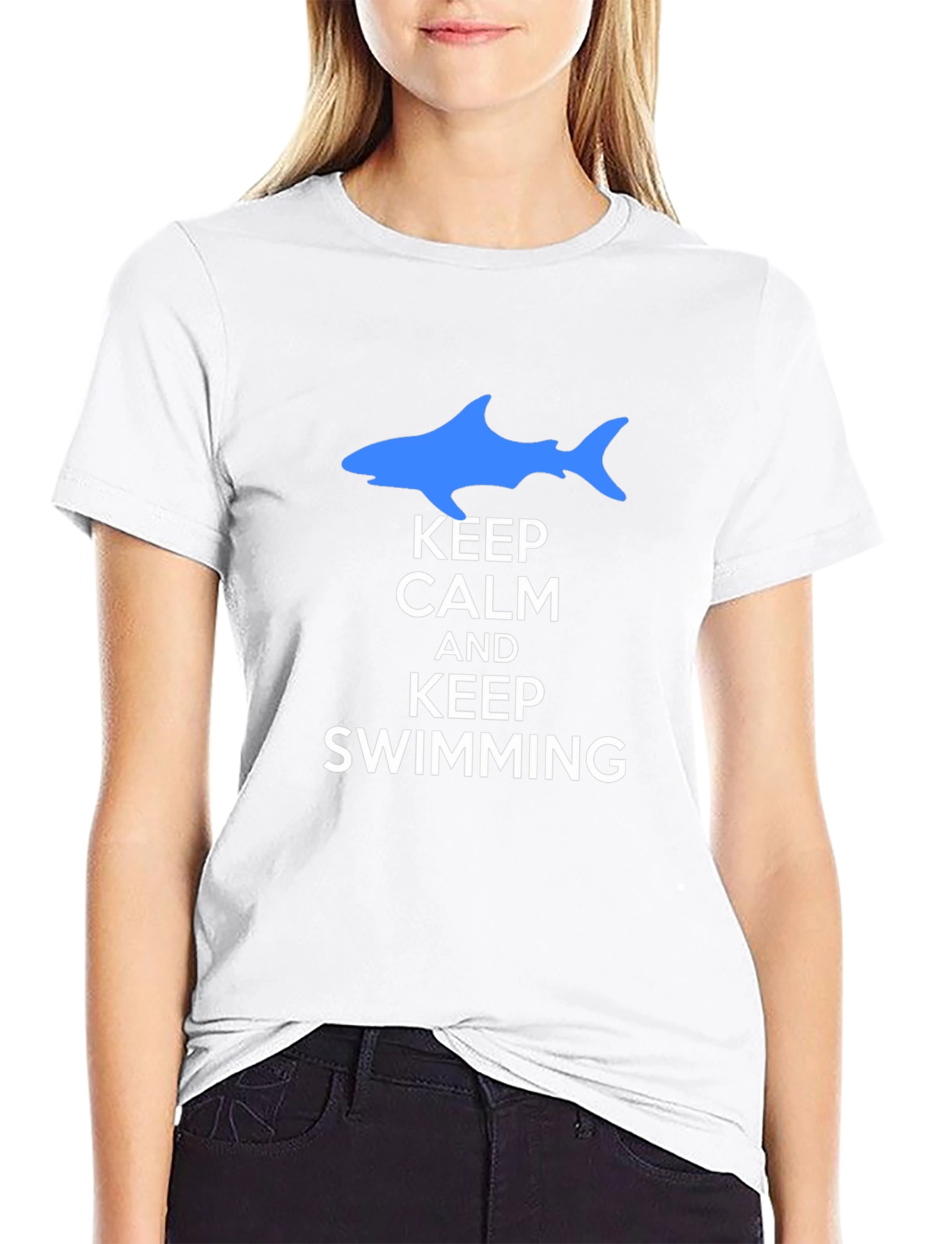 Keep Calm and Keep Swimming Black T-Shirt