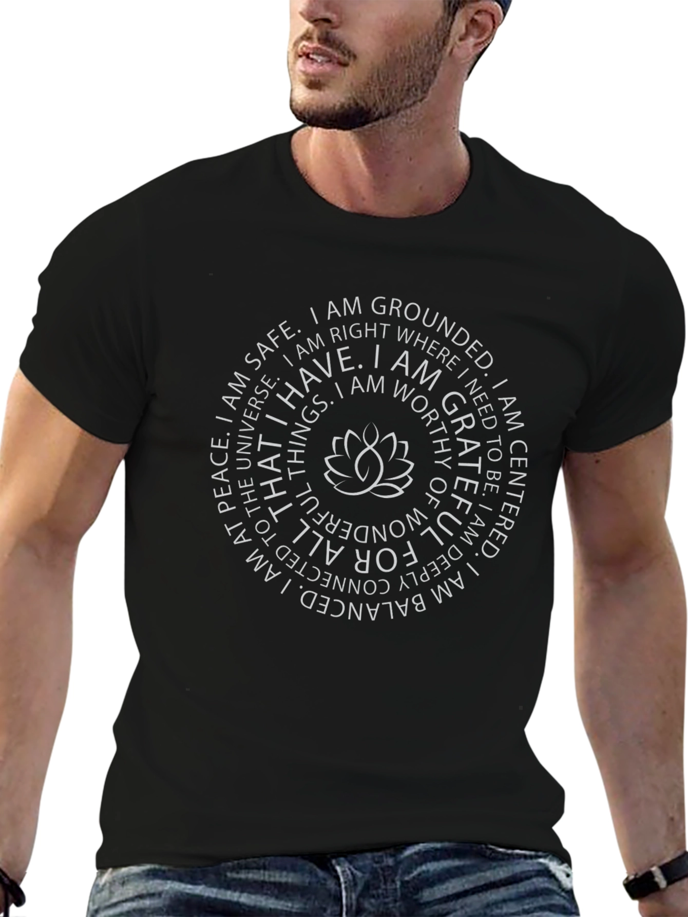 Affirmation T-Shirt - Grounded Grateful Connected