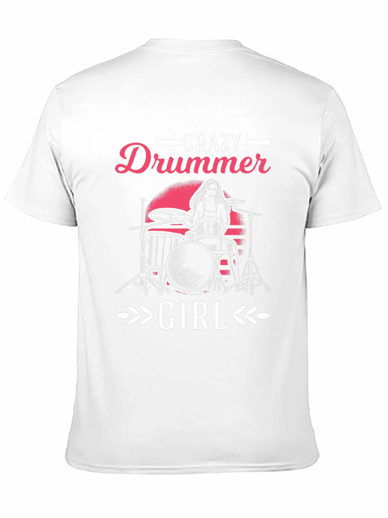 Crazy Drummer Girl Graphic T-Shirt - Black