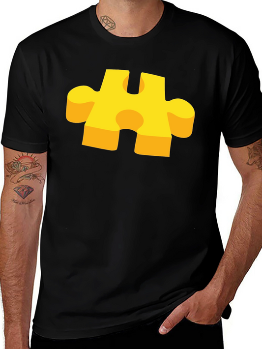 Puzzle Piece Graphic T-Shirt - Casual Cotton Tee