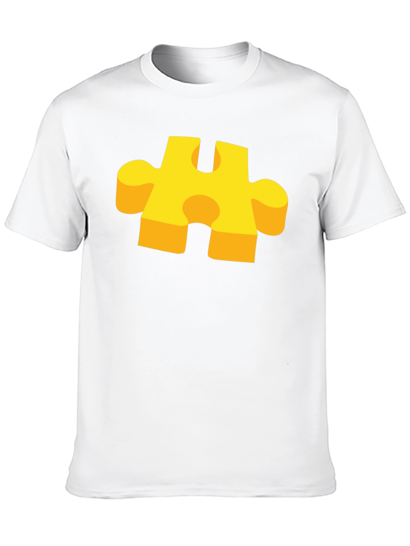 Puzzle Piece Graphic T-Shirt - Casual Cotton Tee
