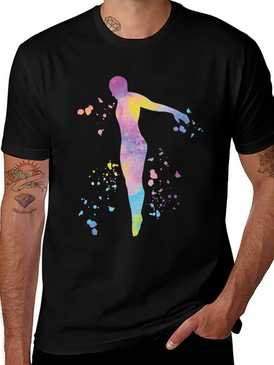 Watercolor Dancer Graphic Tee - Black