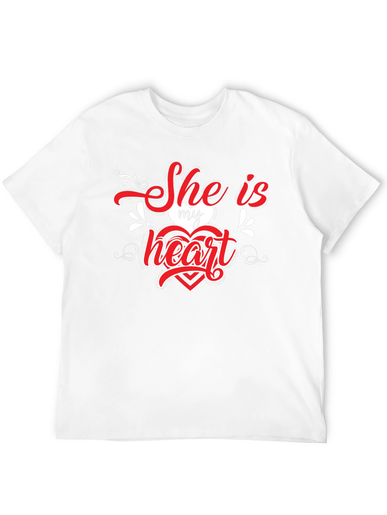 She is My Heart Valentines Black T-Shirt