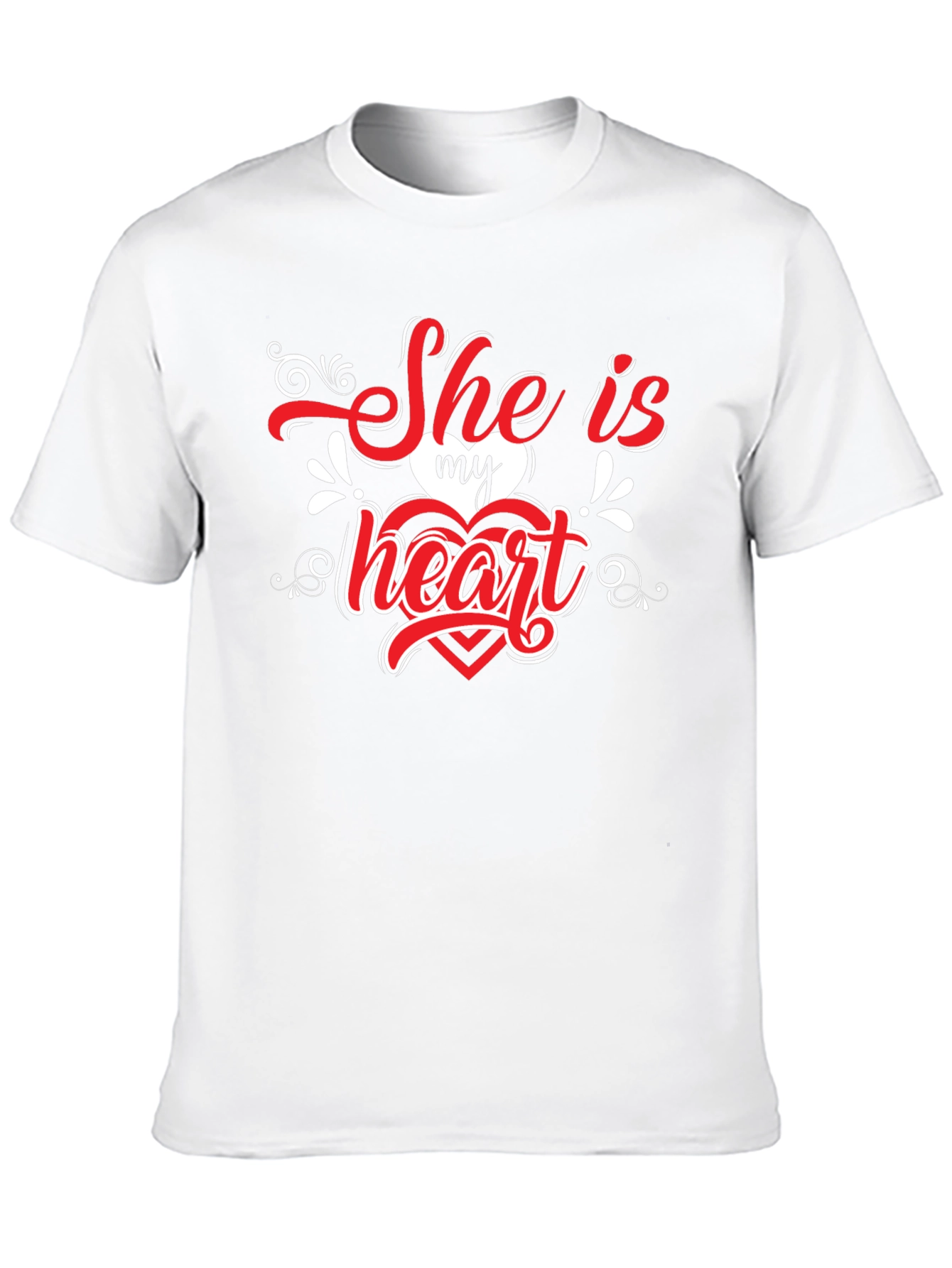She is My Heart Valentines Black T-Shirt